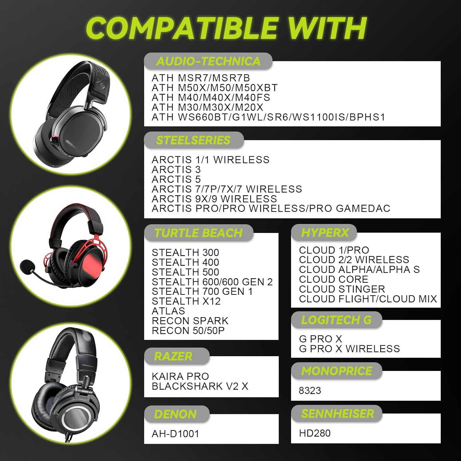 Thumbnail 2 de Coussinets d’oreille de remplacement en mousse à mémoire de forme pour casques Audio-Technica (ATH) – version 2