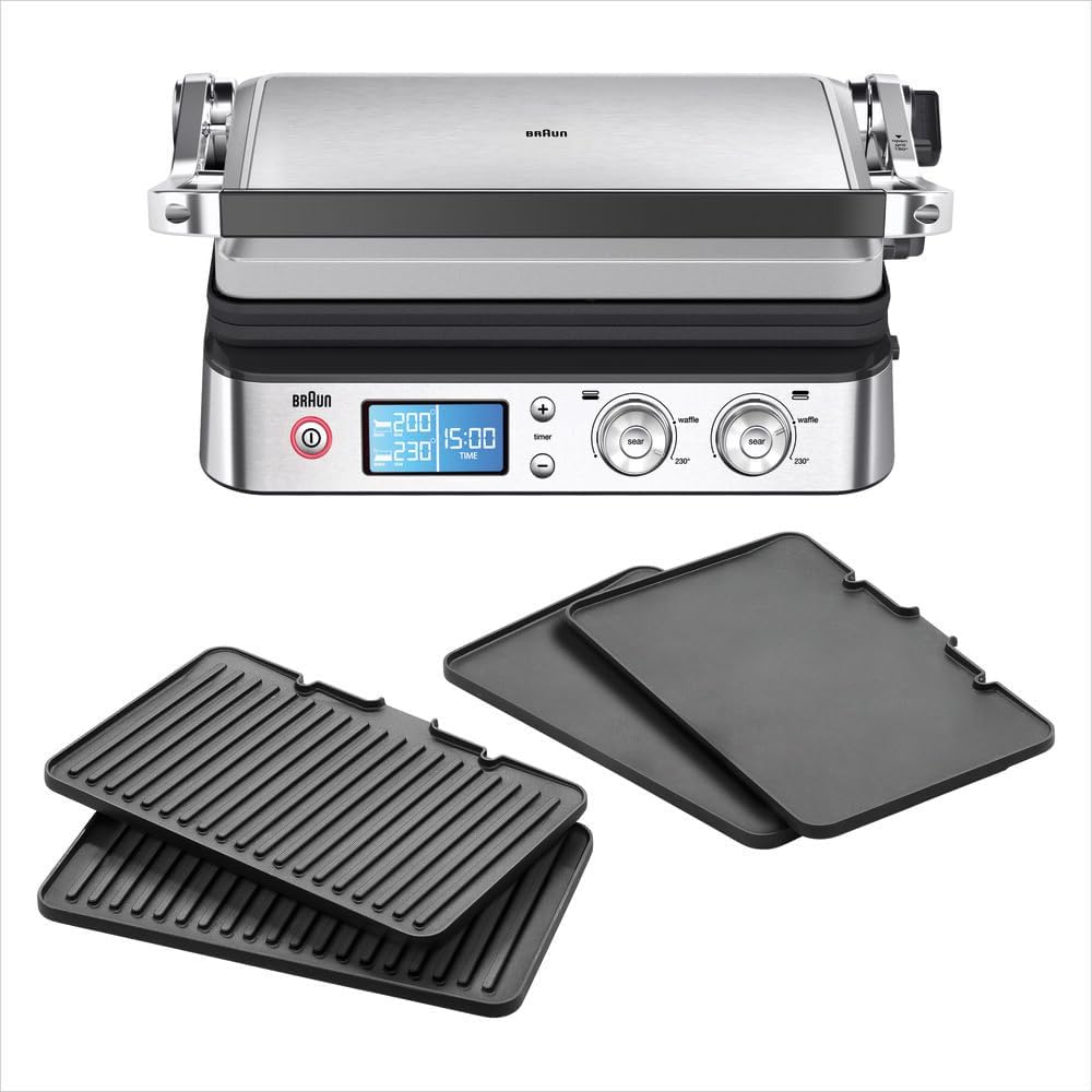 Detalle de Braun MultiGrill9 CG9043: Griglia Elettrica con 2 Termostati Indipendenti e Funzione BOOST