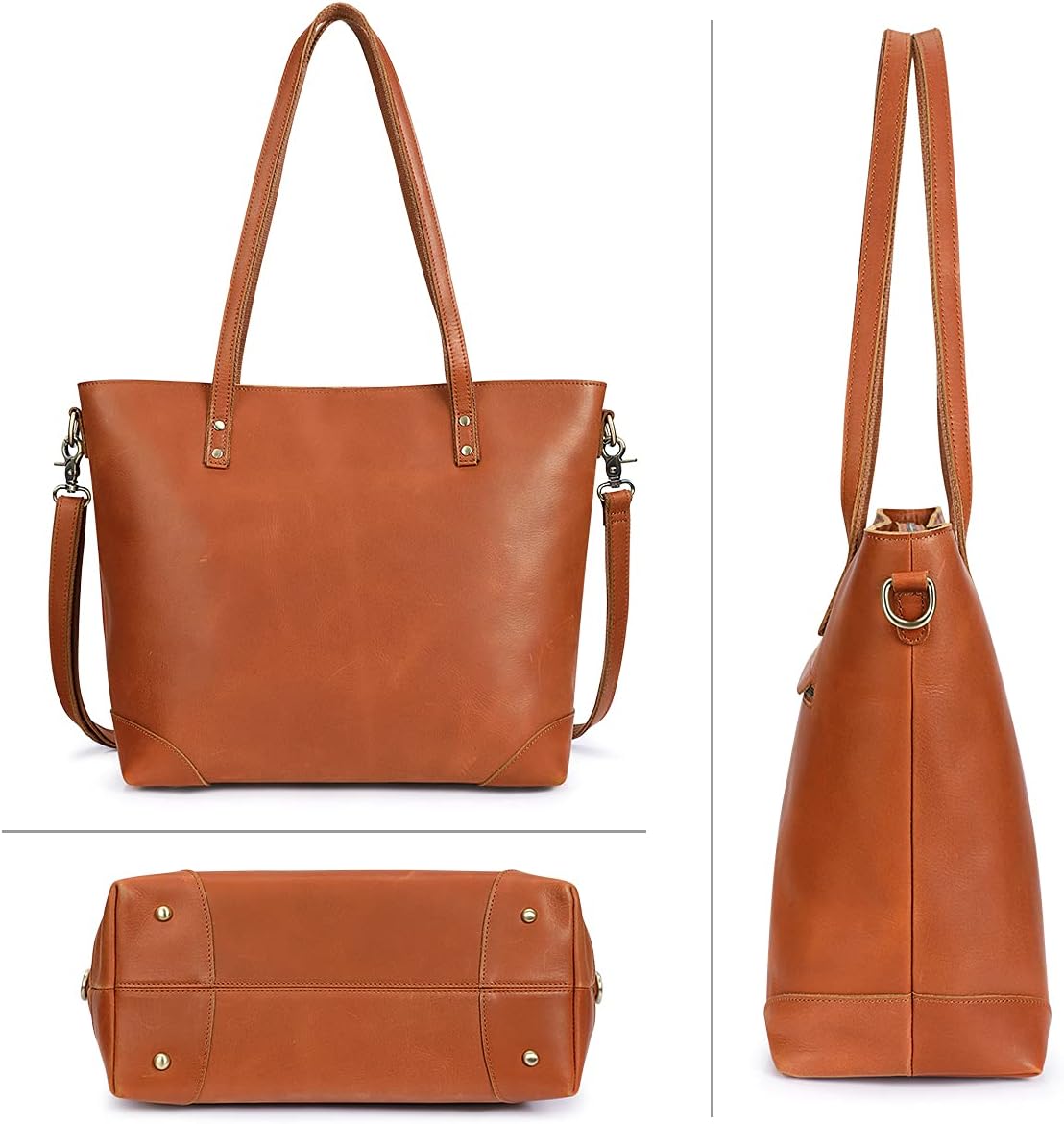 Thumbnail 5 de S-ZONE Femmes Vintage 3-Way Véritable Crazy Horse Sac