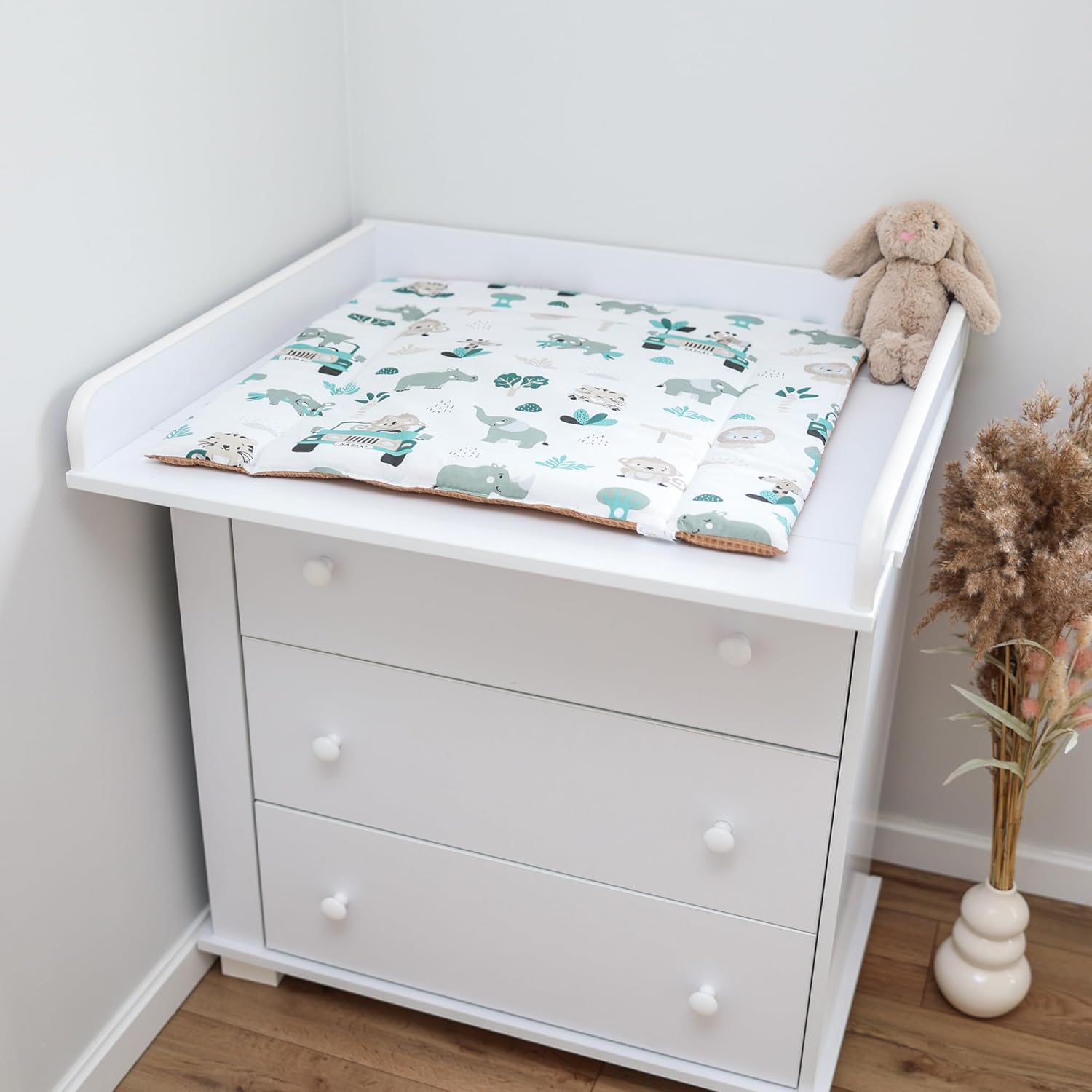 Thumbnail 5 de Totsy Baby Table à langer pour bébé 75x72 cm avec matelas pliable imperméable en coton (lavable) pour commode Hemnes ou Malm