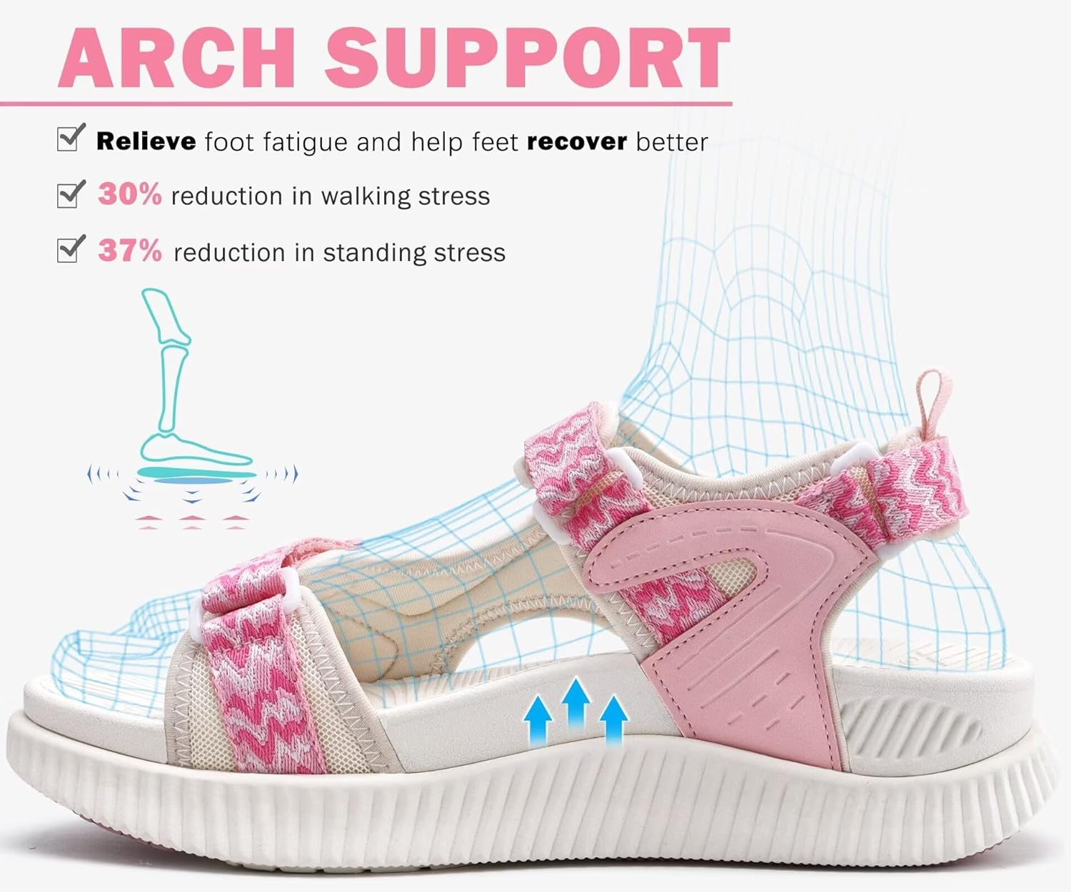 Thumbnail 2 de KuaiLu Women’s Orthopedic Walking Sandals with Arch Support (Adjustable Straps)