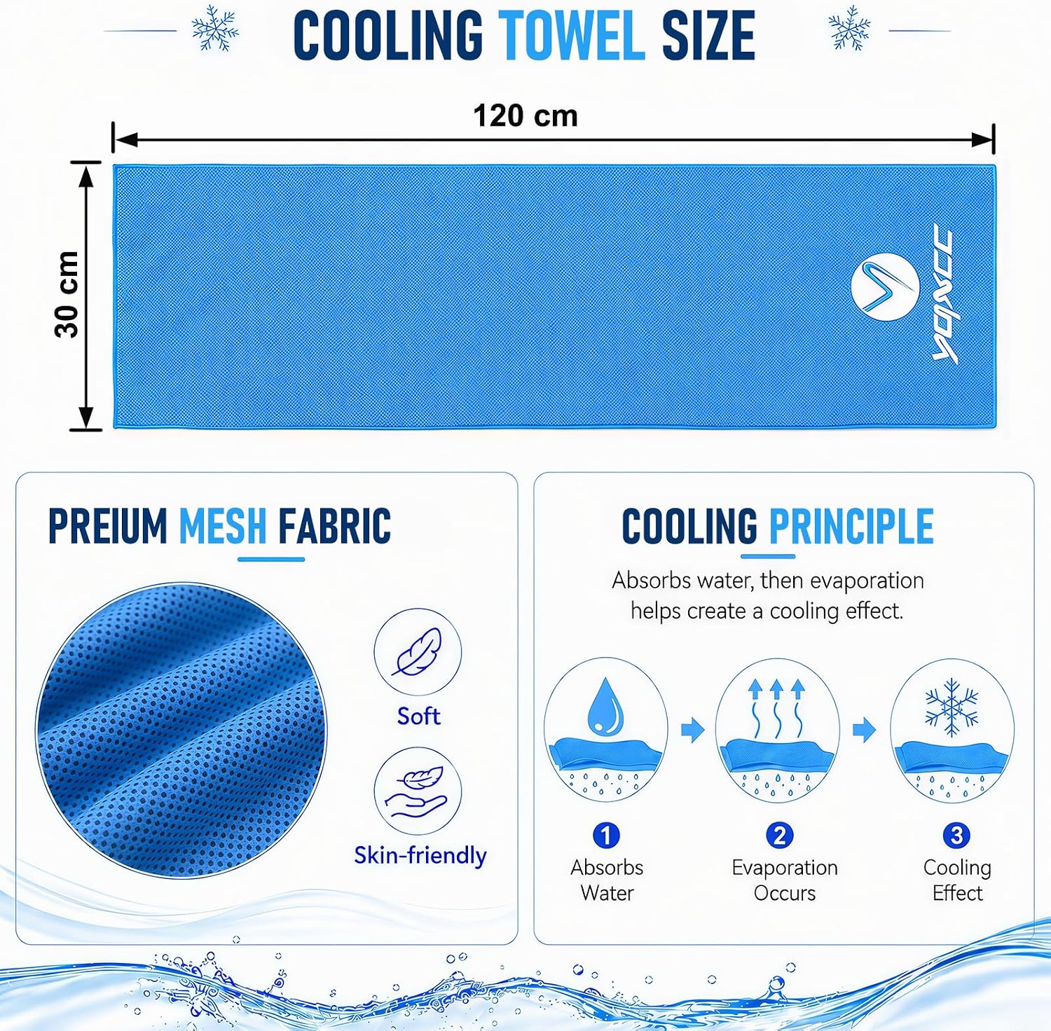 Detalle 2 de YQXCC Cooling Towels 120x30 cm: Ultra-Soft Microfiber Chill for Active Lifestyles