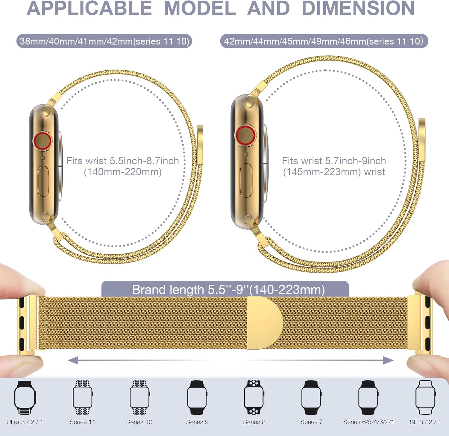 Thumbnail 4 de BELONGME Mesh Metal Loop Apple Watch Band 40mm