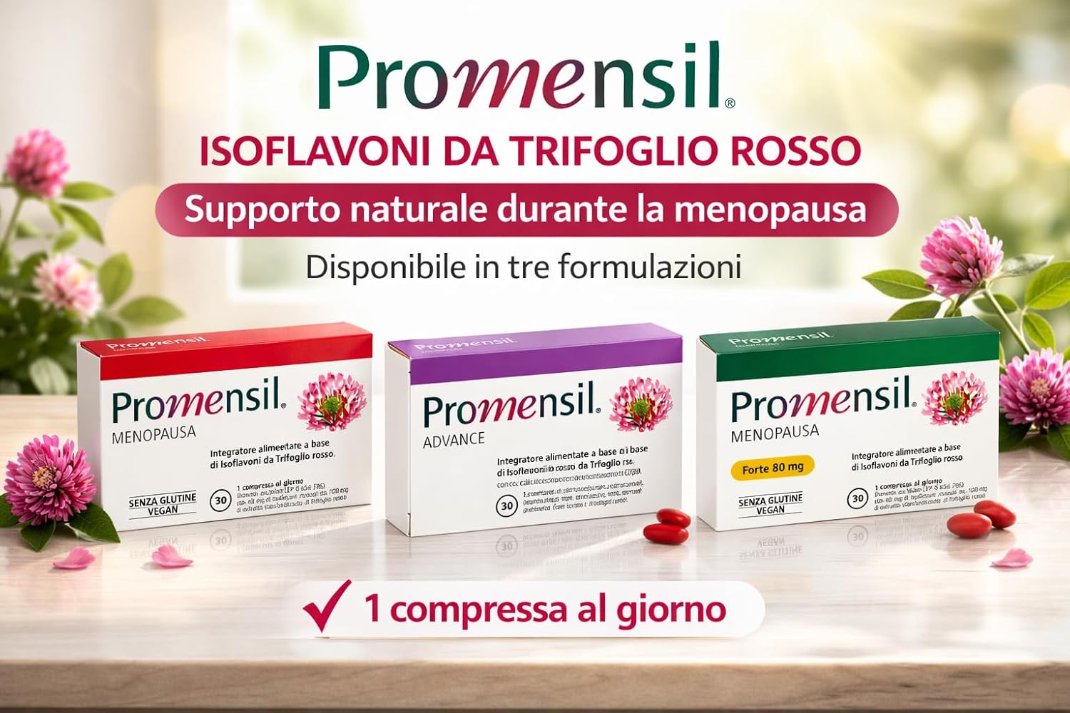 Thumbnail 3 de NAMED Promensil Forte: integratore di isoflavoni da trifoglio rosso per menopausa e premenopausa