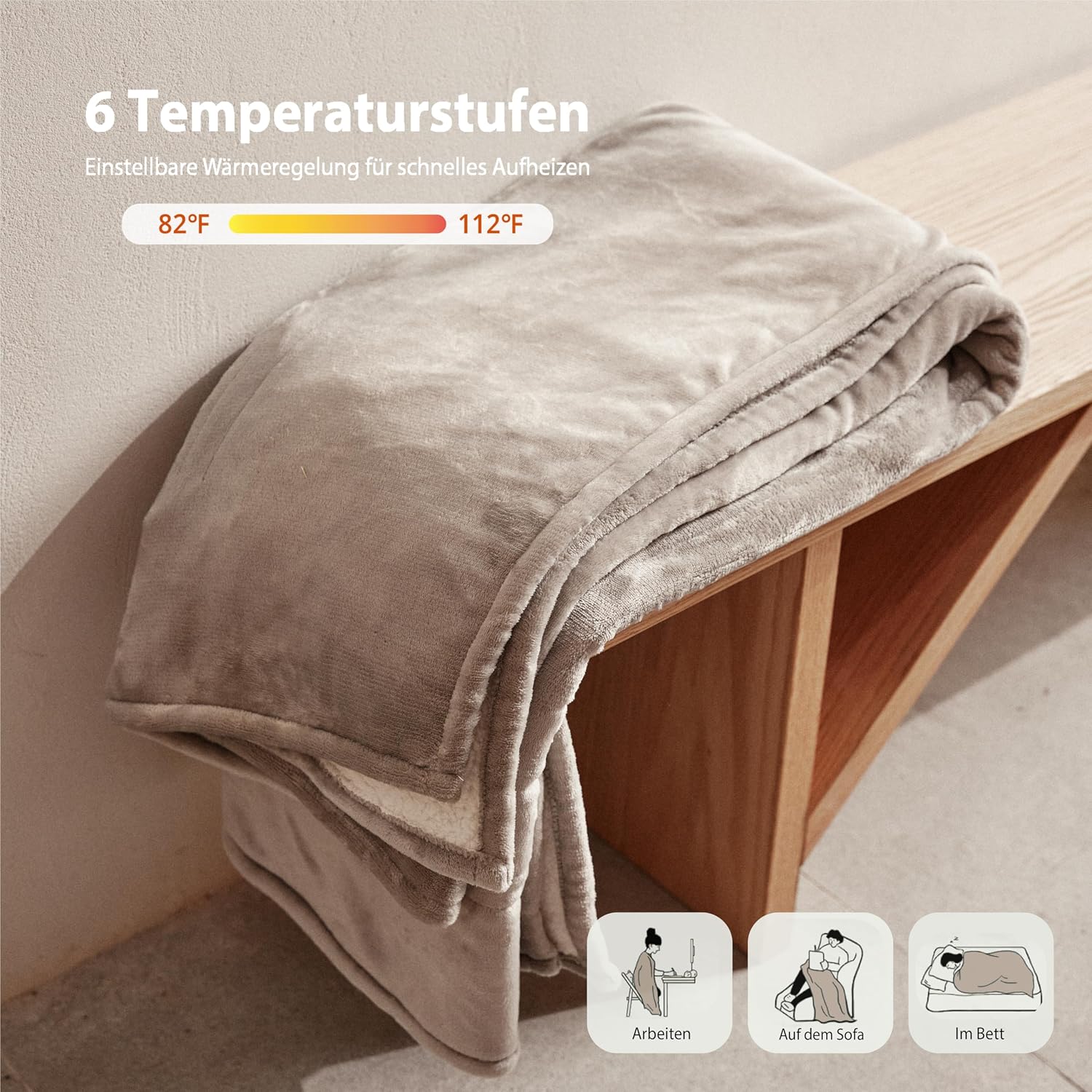 Thumbnail 2 de GOTCOZY Heizdecke 130×180 cm