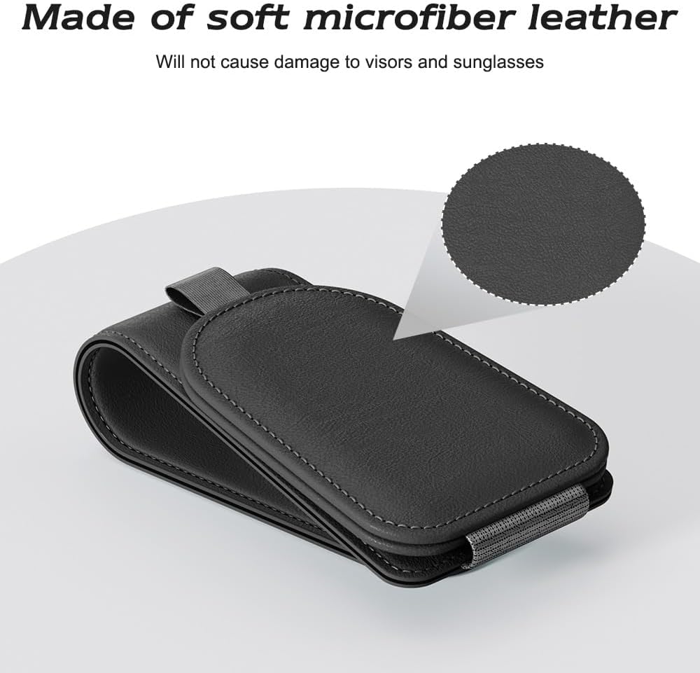 Thumbnail 4 de Sotfamily Sunglass Holder for Car Visor (Black) – 2 Pack with Suede Cloth, Magnetic Organizer
