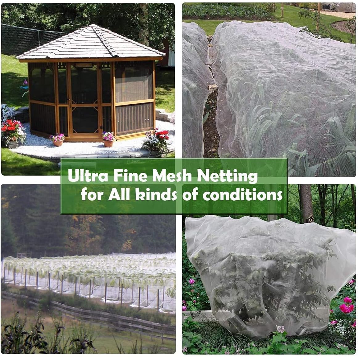 Thumbnail 6 de OAHAO Insect Netting Mesh (2.5m x 10m) fine mesh garden cover for butterflies, pests & birds