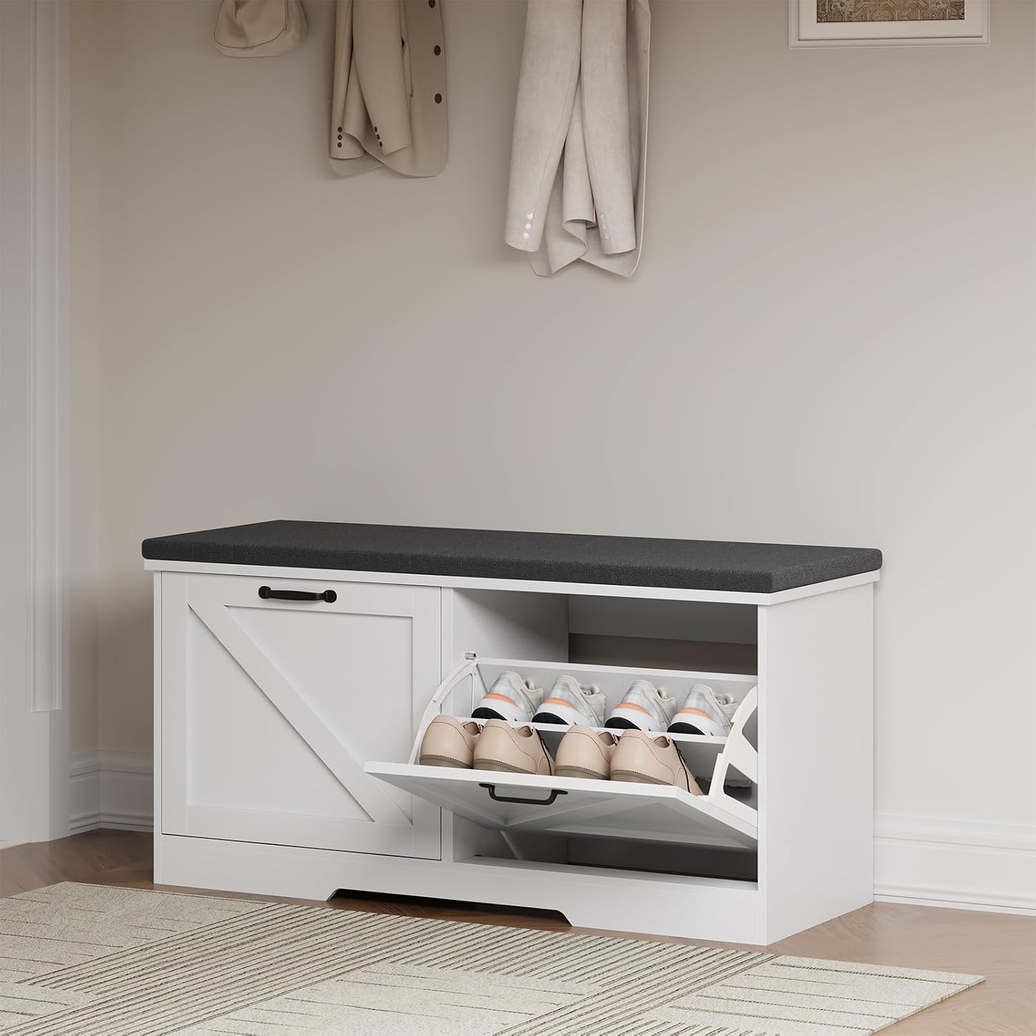 Detalle 2 de Draelibor Shoe Storage Bench 39.4 in