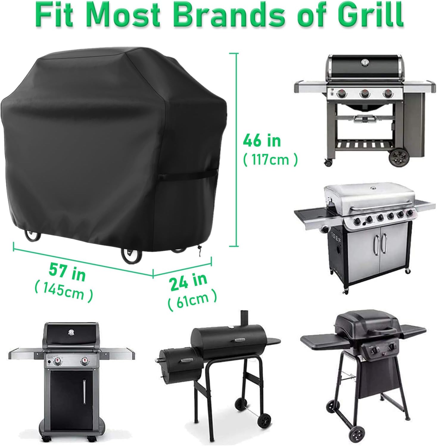 Detalle 2 de AZOMKER Barbecue Covers: Weatherproof Gas Grill Cover (145 × 61 × 117 cm) for Everyday Protection
