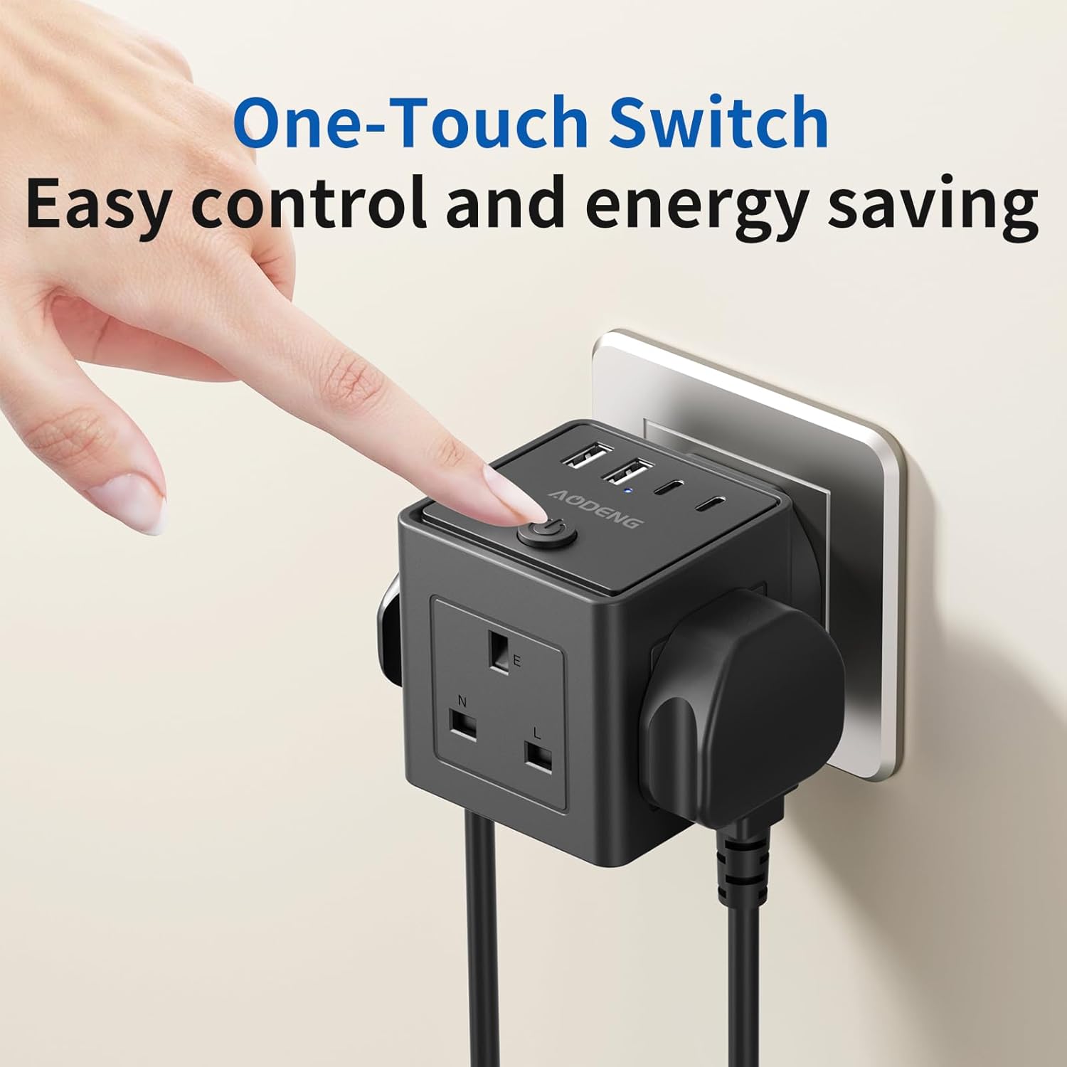 Thumbnail 4 de Plug Extension Socket 13A 3‑Way with 4 USB 🔌