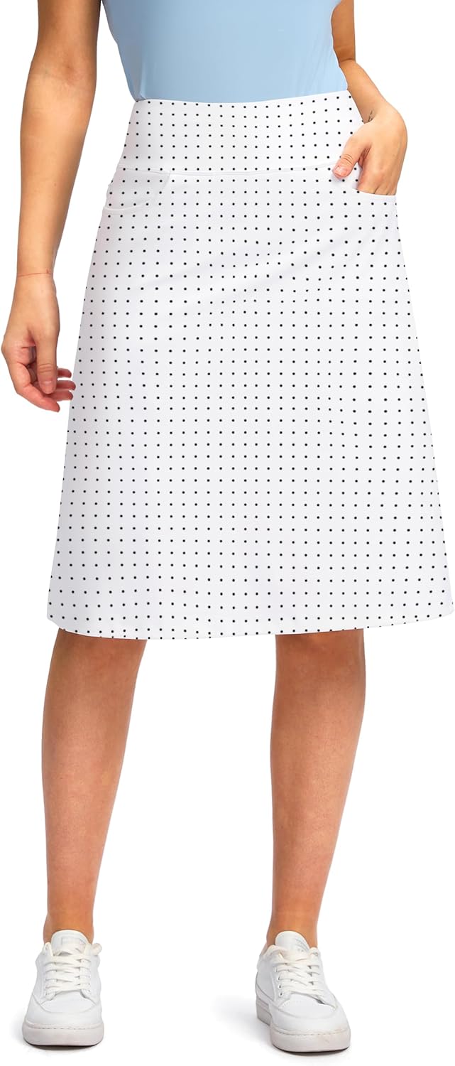 Thumbnail 5 de Viodia 25" Knee-Length Skorts Skirts for Women with Zipper Pockets (Stretchy Modest A-line Midi)