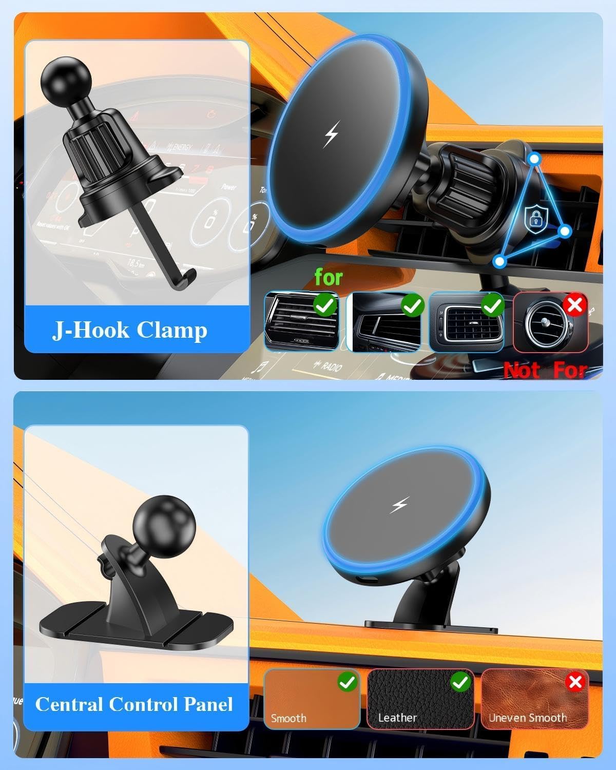 Thumbnail 2 de MagSafe Car Mount Charger 3‑in‑1 Wireless Car Charger