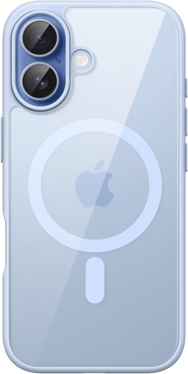 Detalle de Cover magnetica JETech per iPhone 17 da 6,3" compatibile con MagSafe (azzurro nebbia)