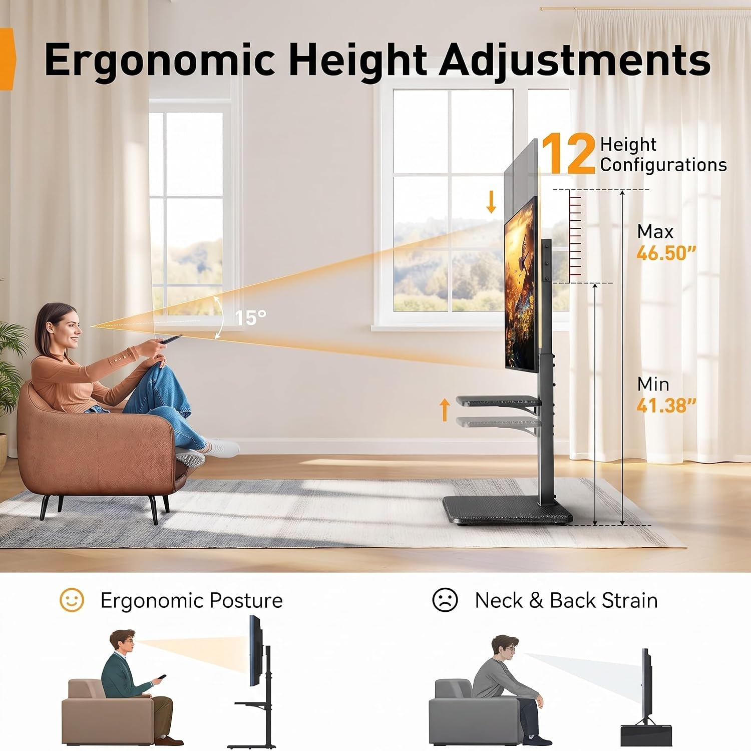 Thumbnail 4 de Perlegear PGFS06 Floor TV Stand 32-75 inch
