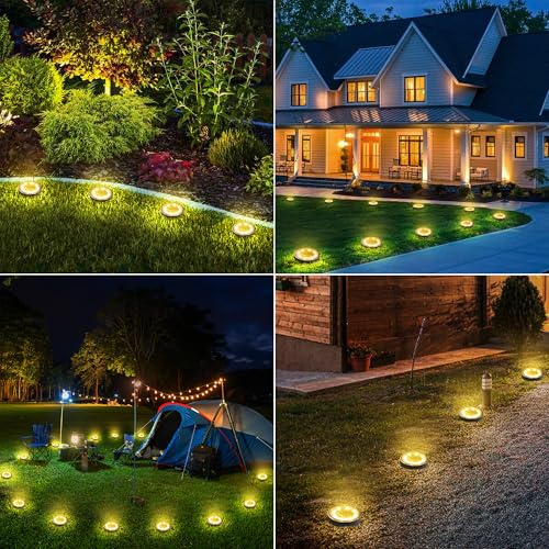 Thumbnail 7 de iBaycon Luces Solares para Jardín Exterior — 12 uds, 8 LED, IP68, color blanco cálido, suelos/estacas fáciles