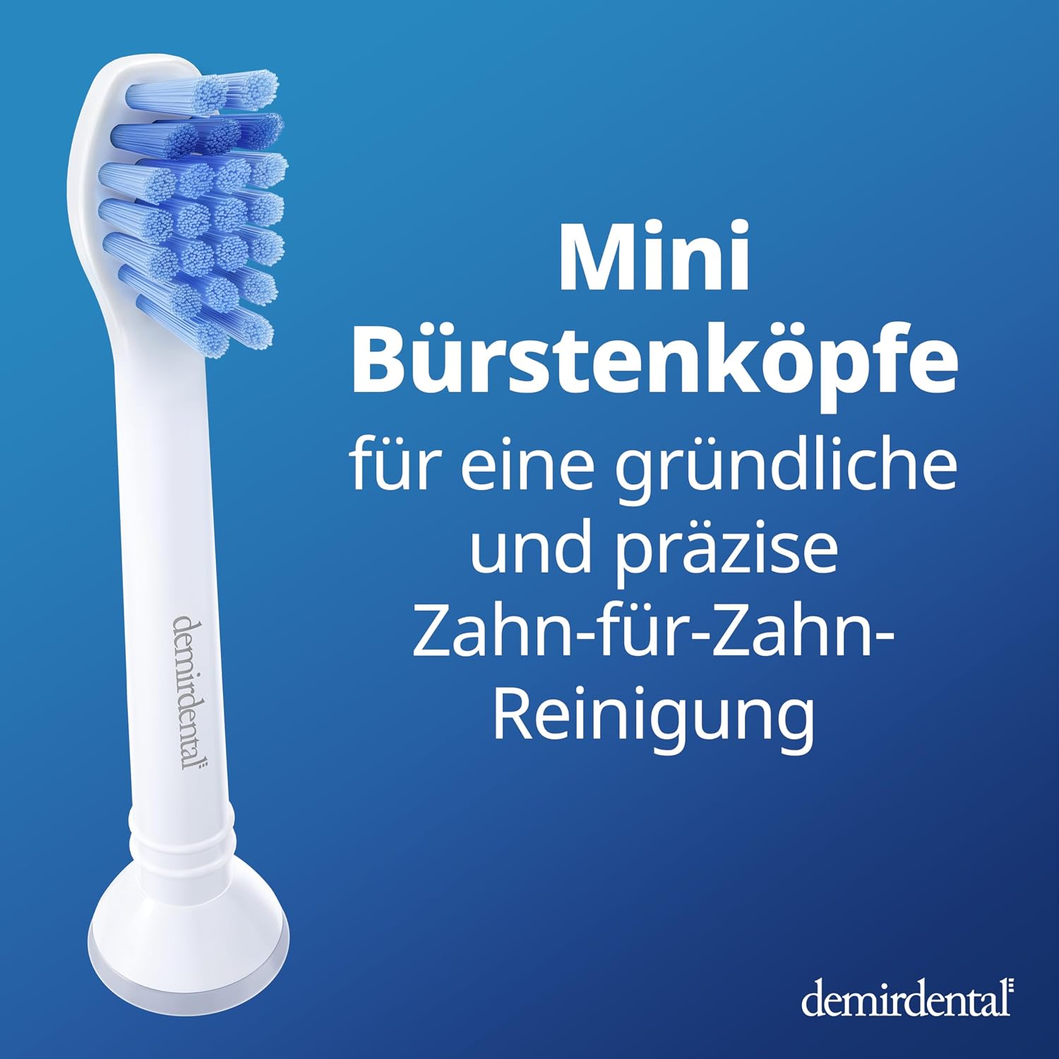 Detalle 2 de 8er demirdental Mini Aufsätze für Philips Sonicare – Medium, kleine Bürstenköpfe, Weiß (HX6028)