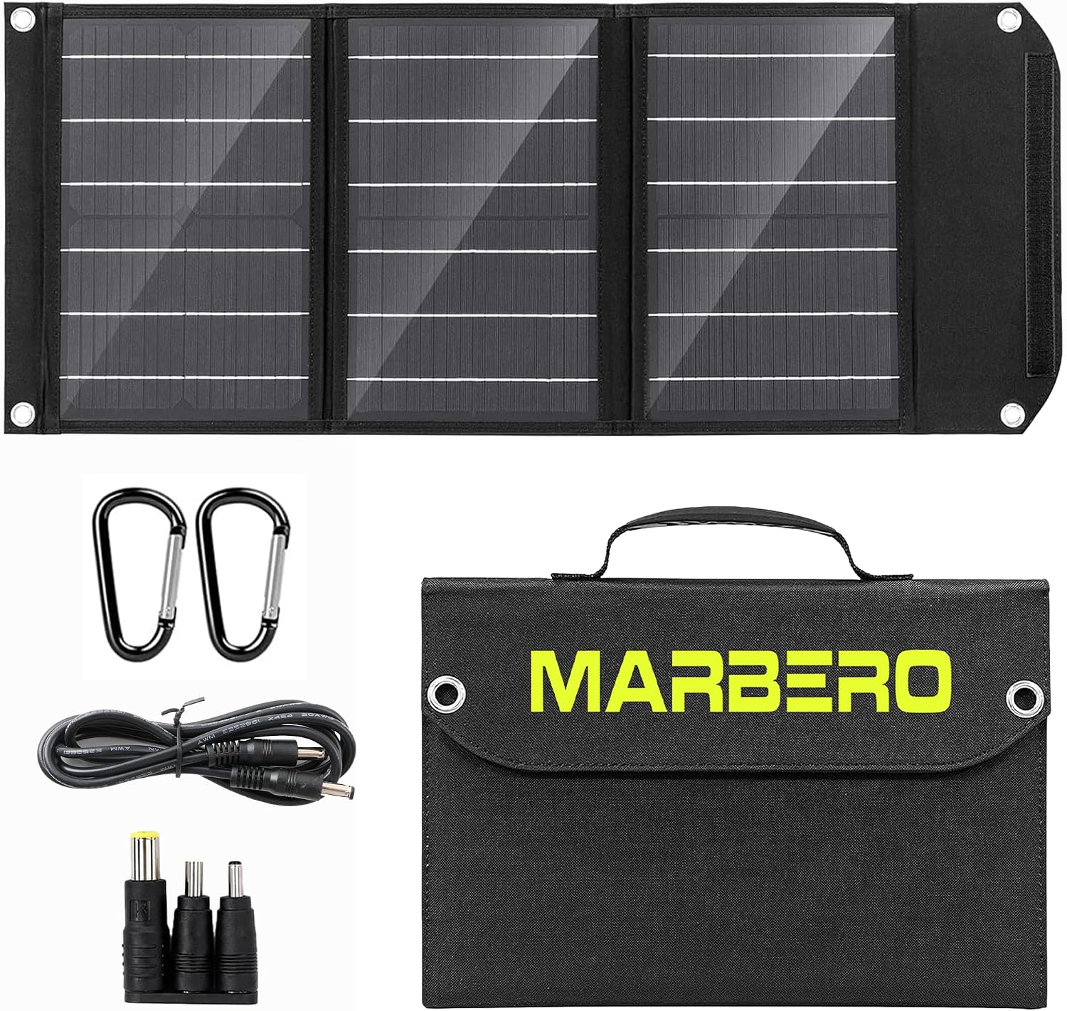 Detalle de MARBERO Pannello Solare Portatile 30W: carica in movimento con uscita versatile e robusto design