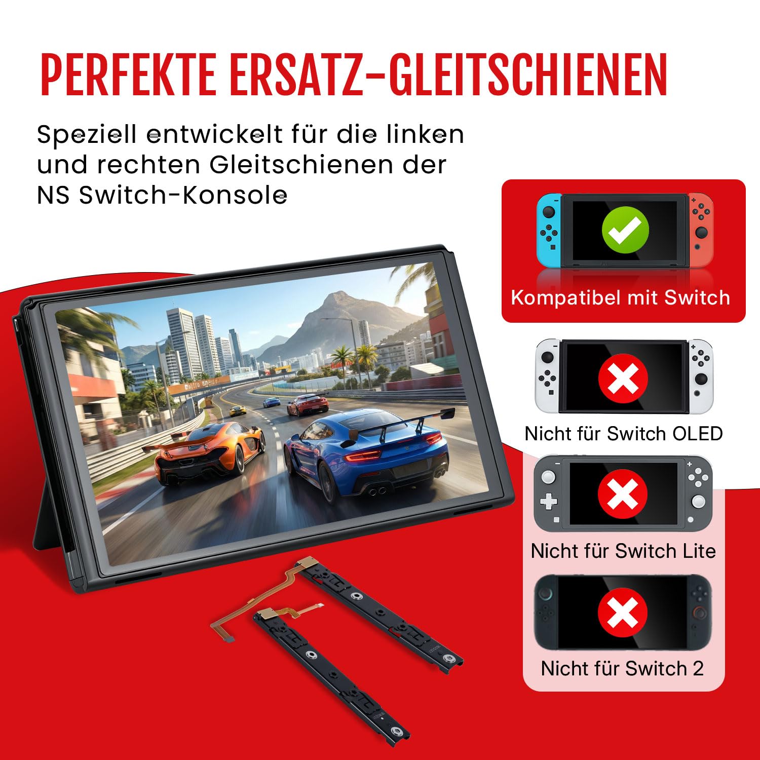 Thumbnail 1 de Wigearss Ersatz Linken und Rechten Slider – Schienen für Nintendo Switch Konsole