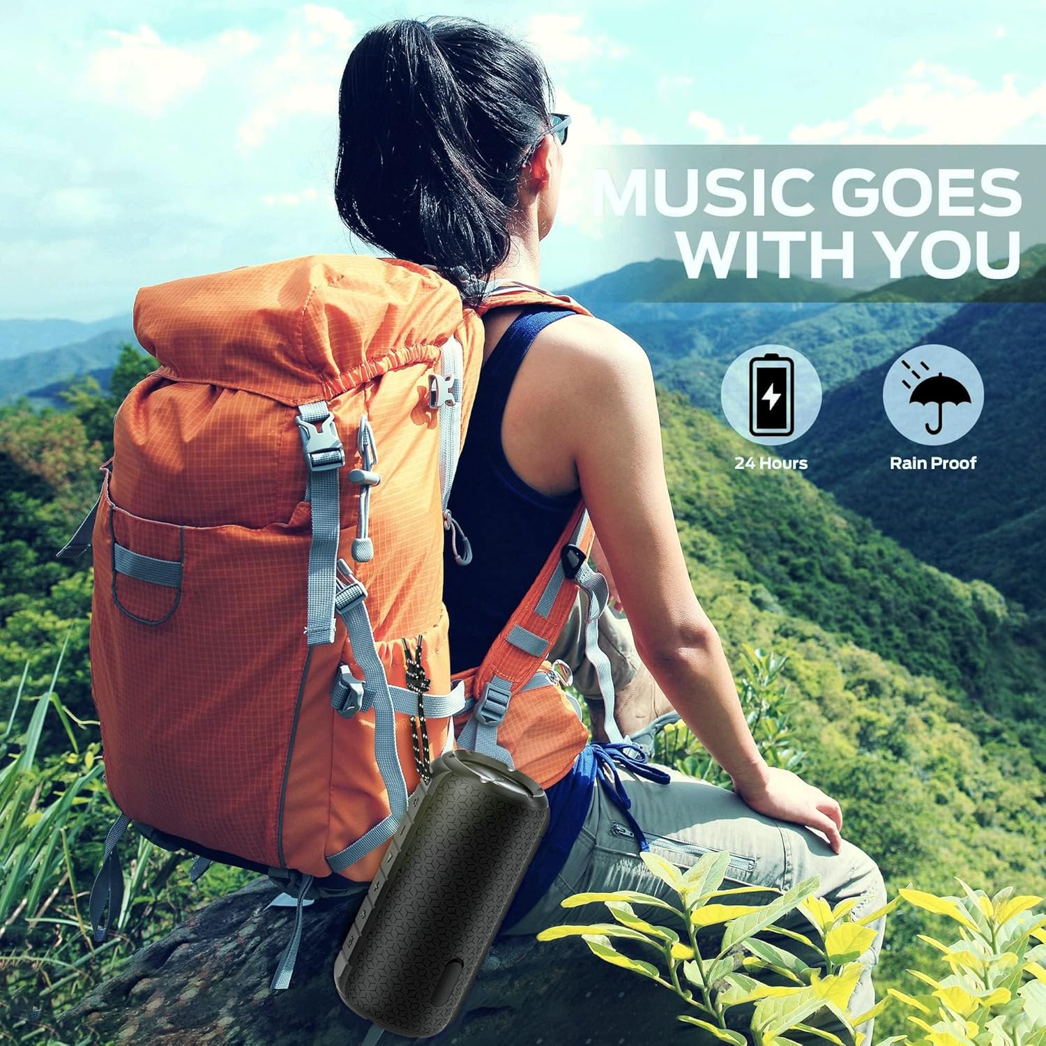 Thumbnail 6 de Oraolo Haut-Parleur Bluetooth Portable 24 W (40 W annoncé) – Son stéréo 360° + LEDs RVB, IPX6, 24 h d’autonomie, Bluetooth 5.3