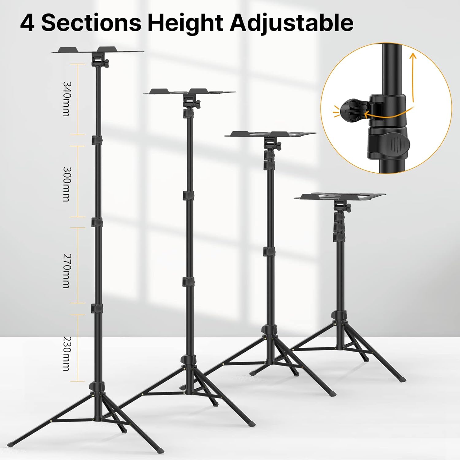 Thumbnail 5 de ULANZI Support de vidéoprojecteur réglable (60 à 150 cm), aluminium, plaque pliante, hauteur et angles ajustables