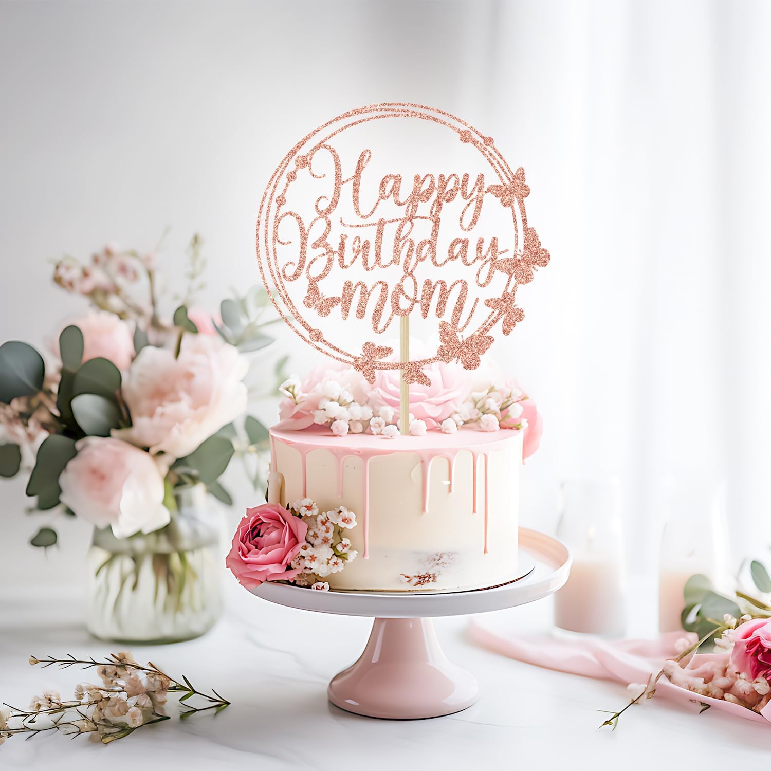 Detalle de Mom Birthday Cake Topper, 18 x 12 cm