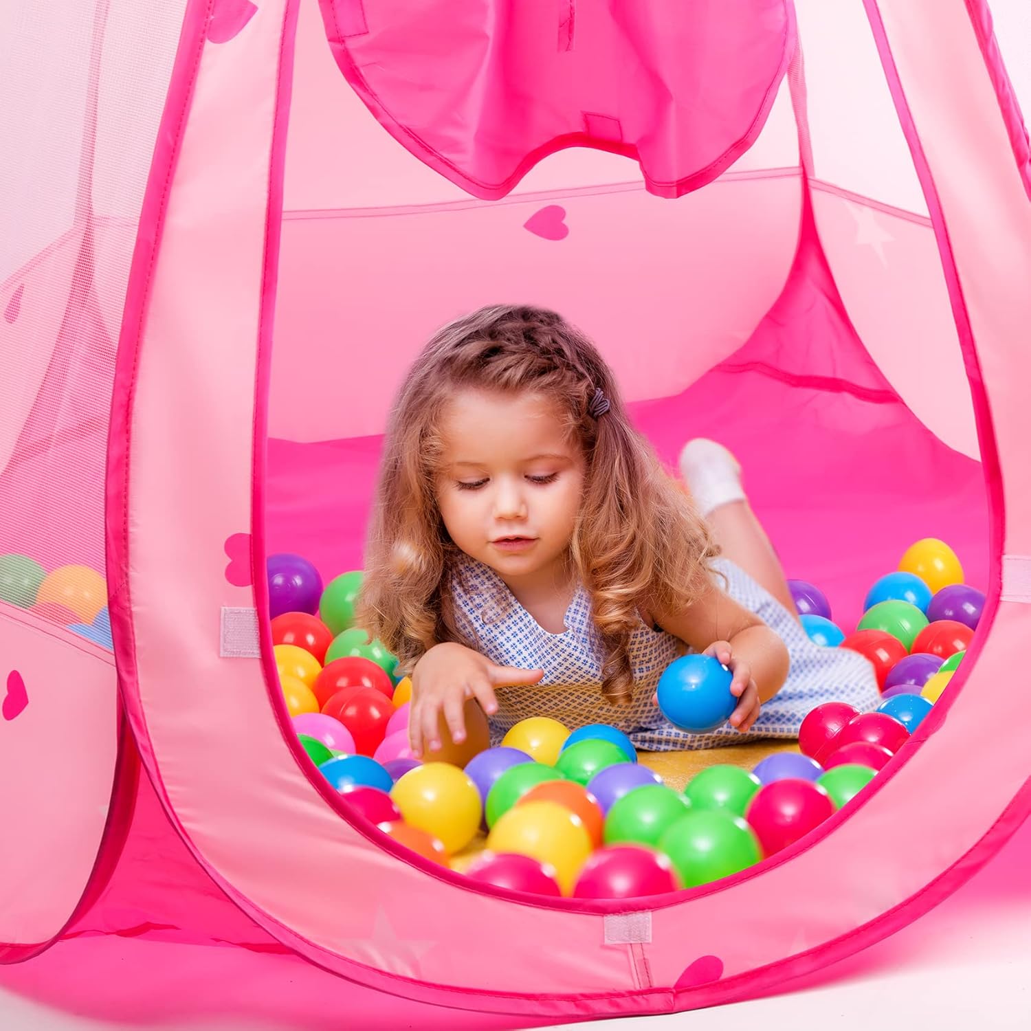 Thumbnail 3 de DISHIO Ball Pit with 50 Balls and Star Lights — Pop-Up Princess Tent for Toddlers