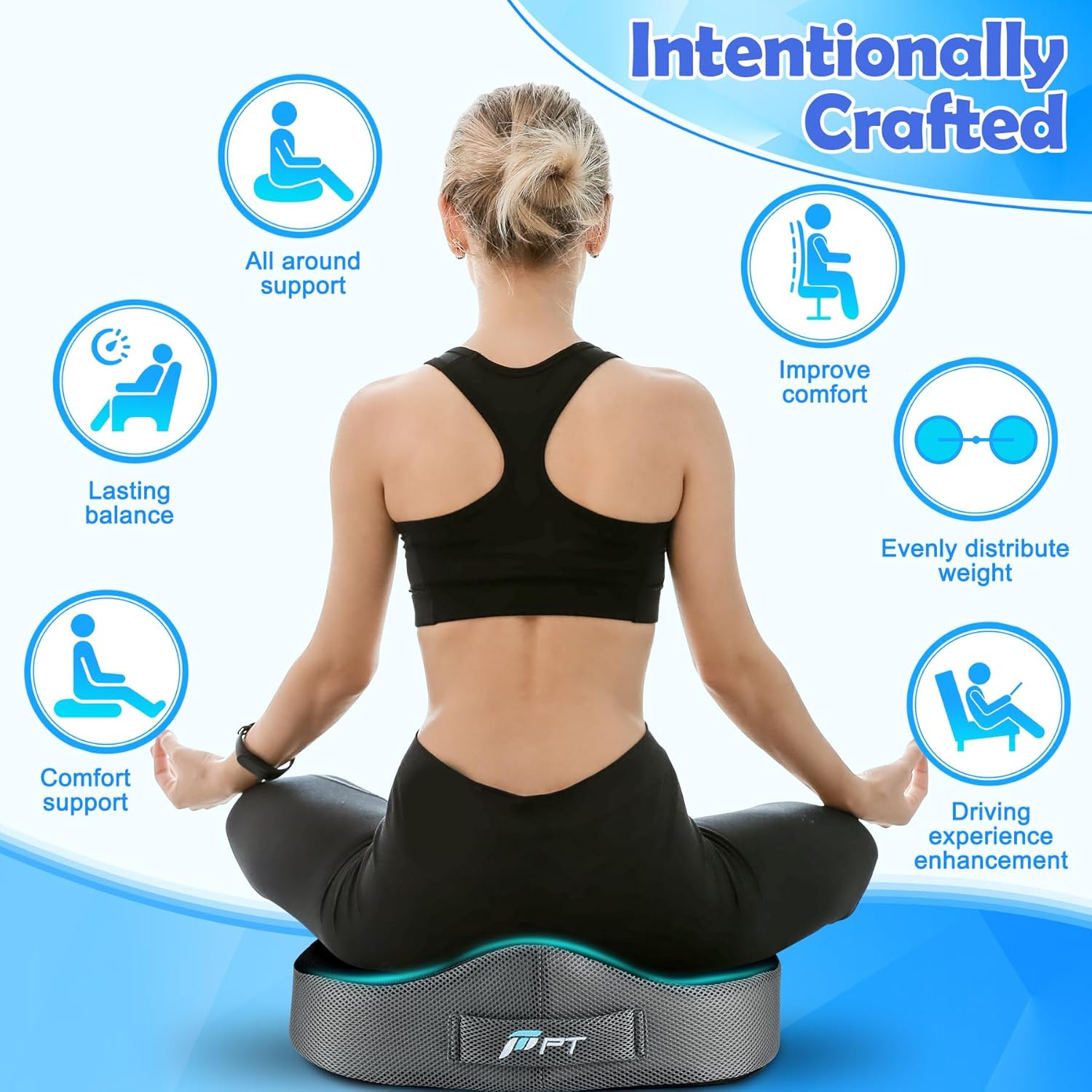 Detalle de POOTACK Seat Cushion memory foam for office chair