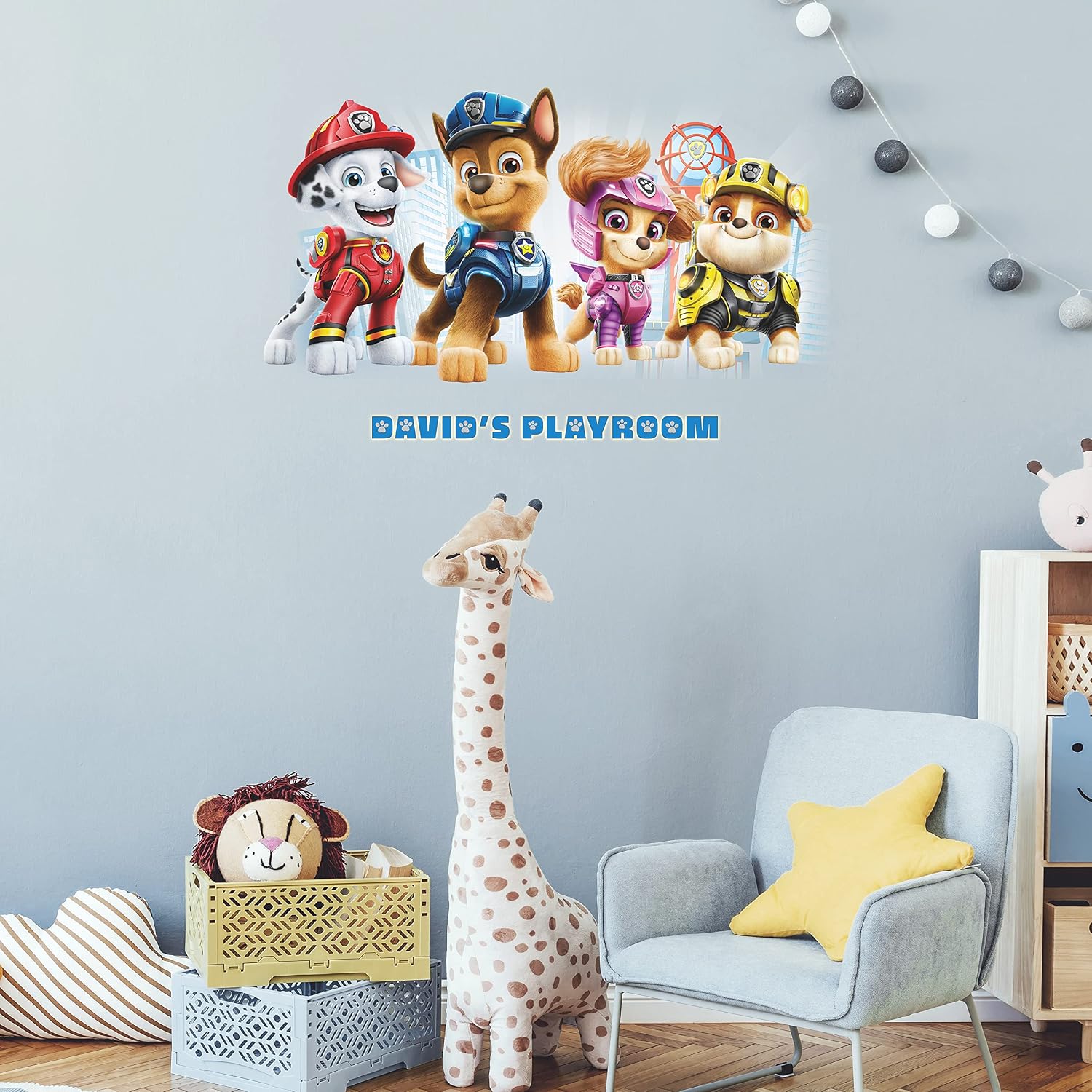 Detalle 1 de RoomMates Paw Patrol alfabet-muurstickers, verwijderbaar en herpositioneerbaar