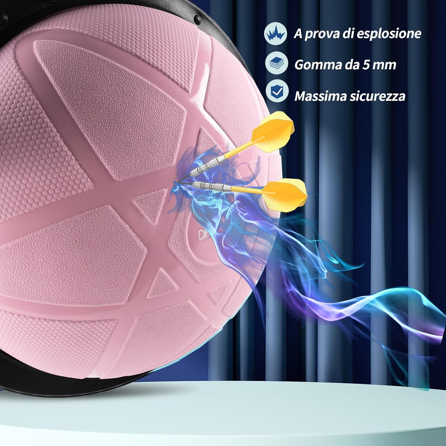 Thumbnail 1 de DH FitLife Balance Ball + fascia di allenamento: palla di equilibrio Φ60 x 22 cm con fasce e pompa