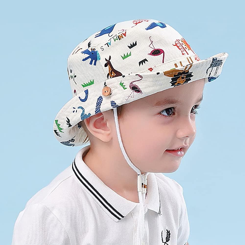 Detalle de Malaxlx Baby Toddler Kids Bucket Sun Hat with Cute Print — wide brim UPF protection