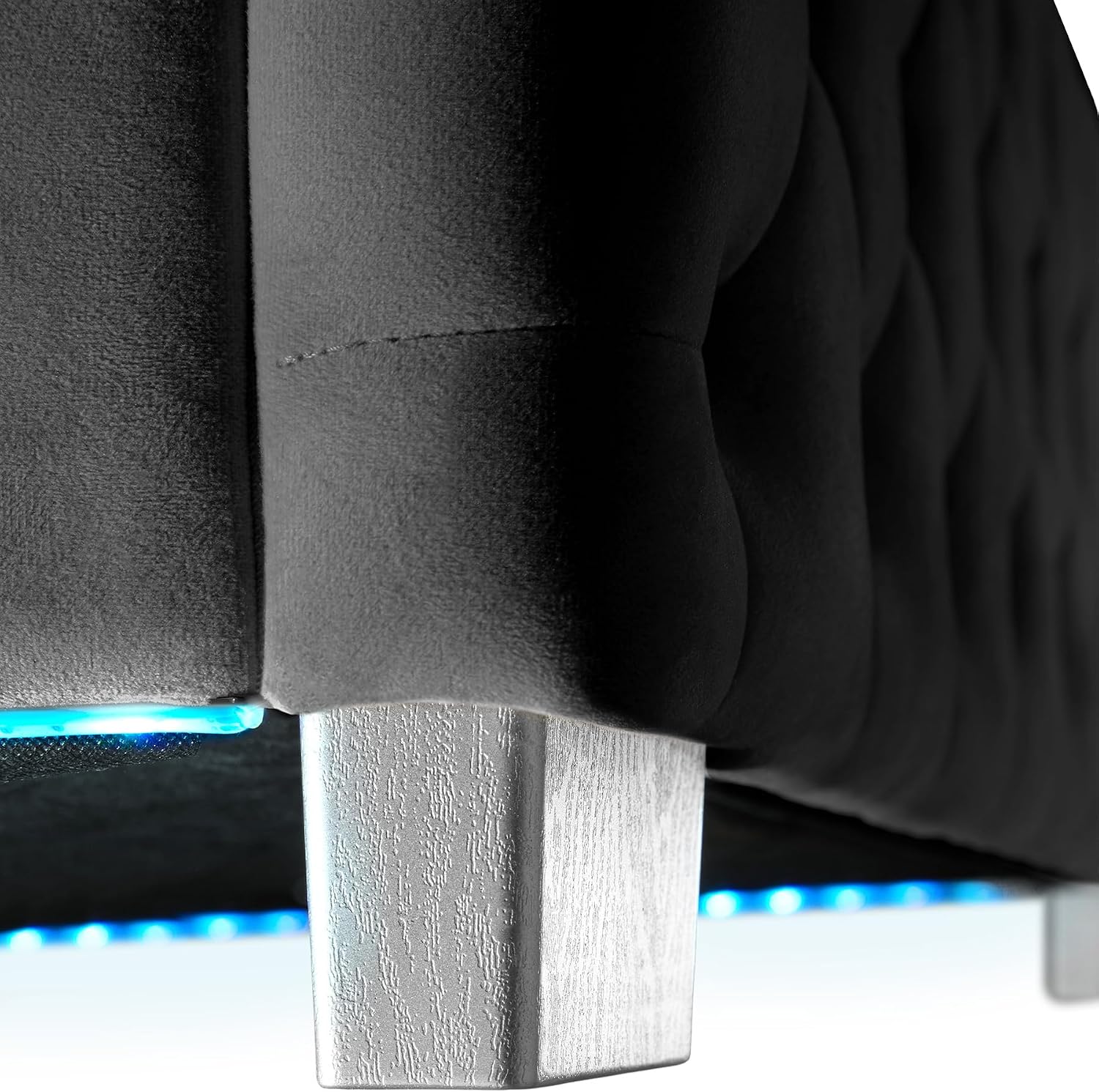 Detalle de tectake 406480 kontinentalsäng 140x200 med förvaring, madrass och LED