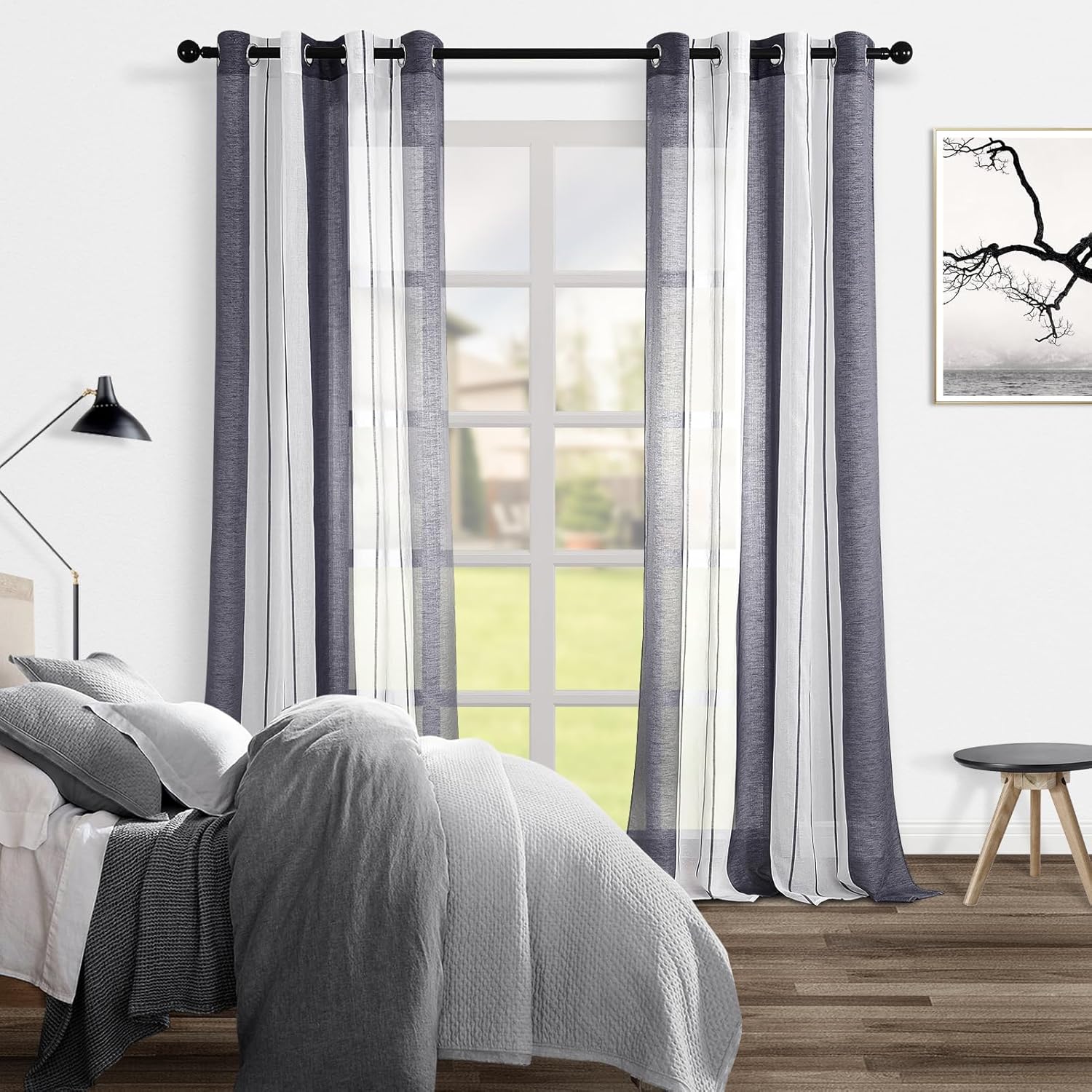 Thumbnail 7 de Topfinel Cortinas Grises Translúcidas para Ventana 140x260cm 🏠