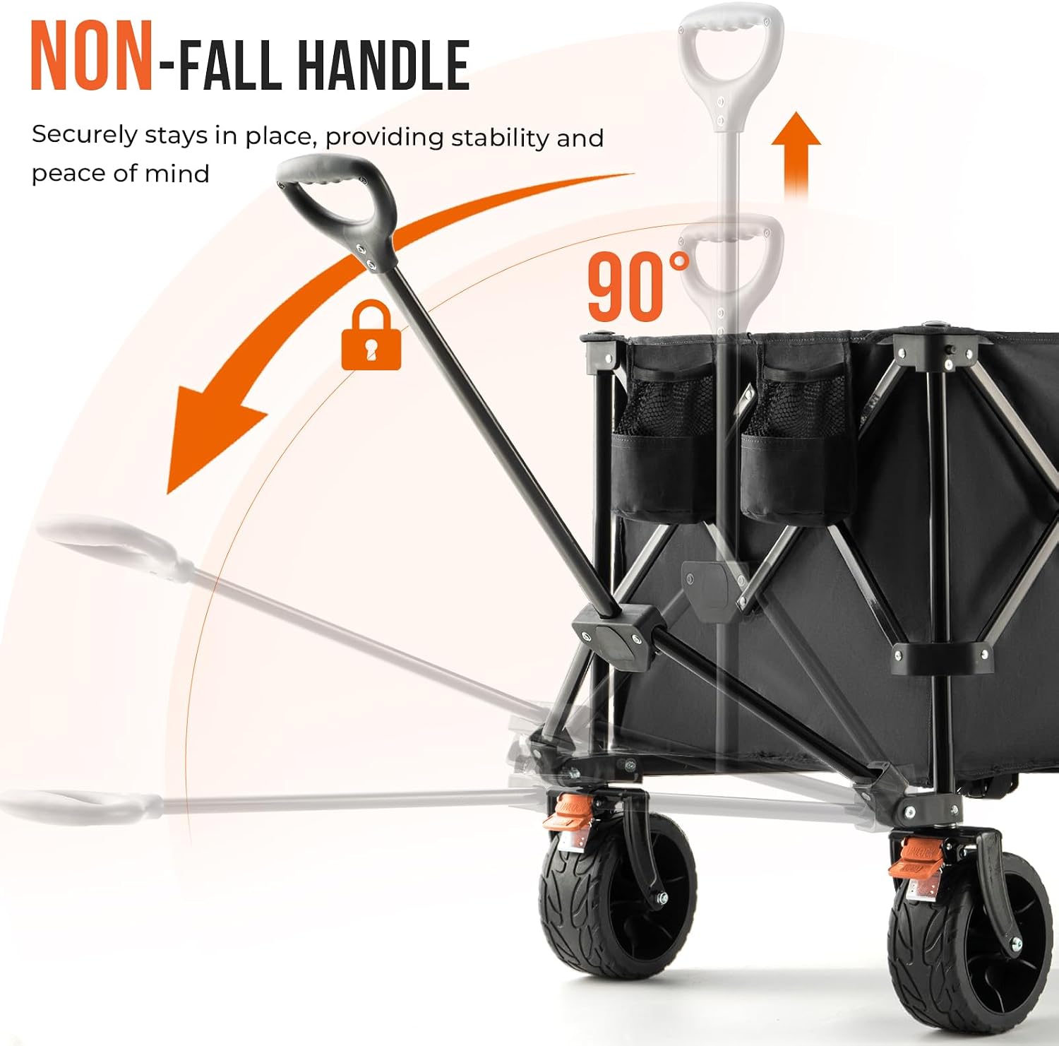 Thumbnail 4 de OVERMONT 45''L Extended Collapsible Wagon, 300 L, All-Terrain Wheels