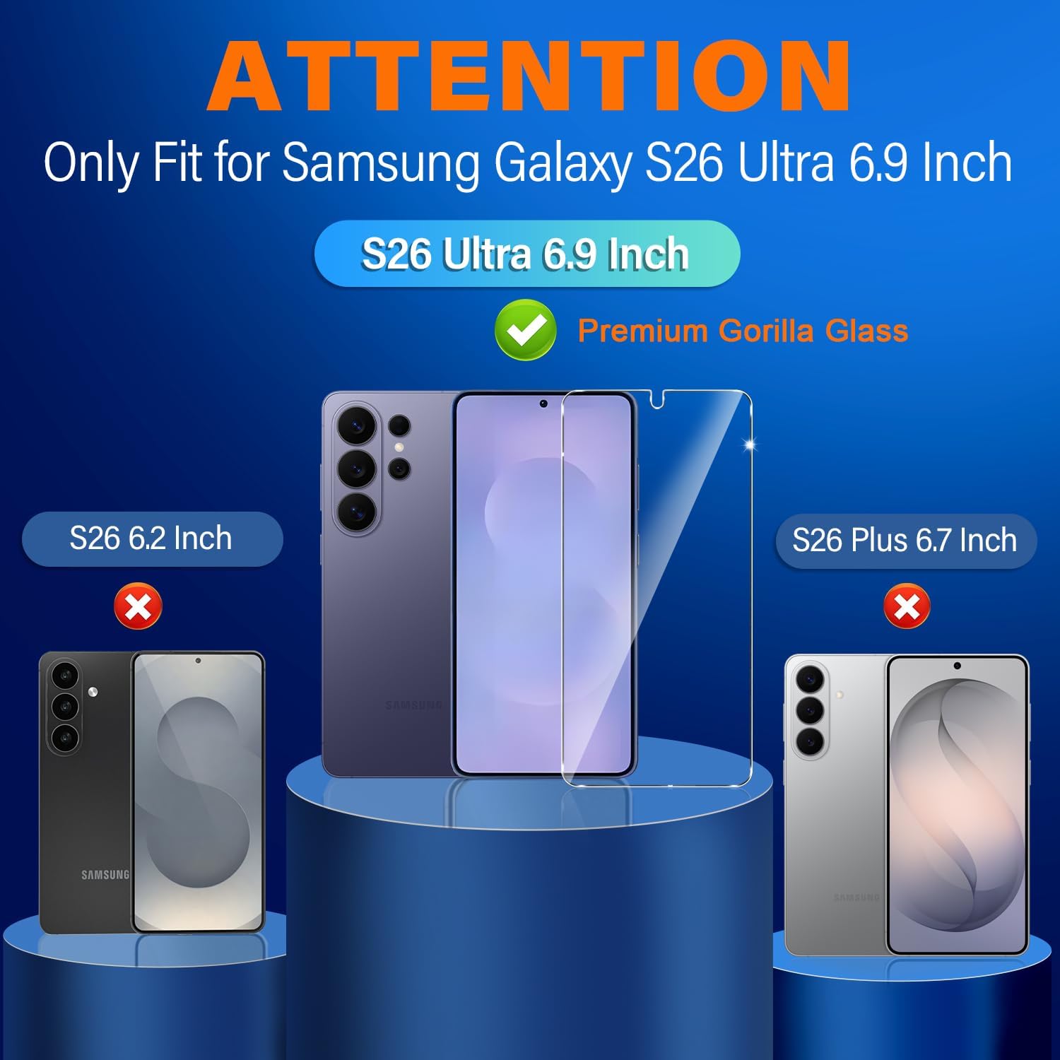 Thumbnail 1 de Samsung Galaxy S26 Ultra Screen Protector 3 Pack