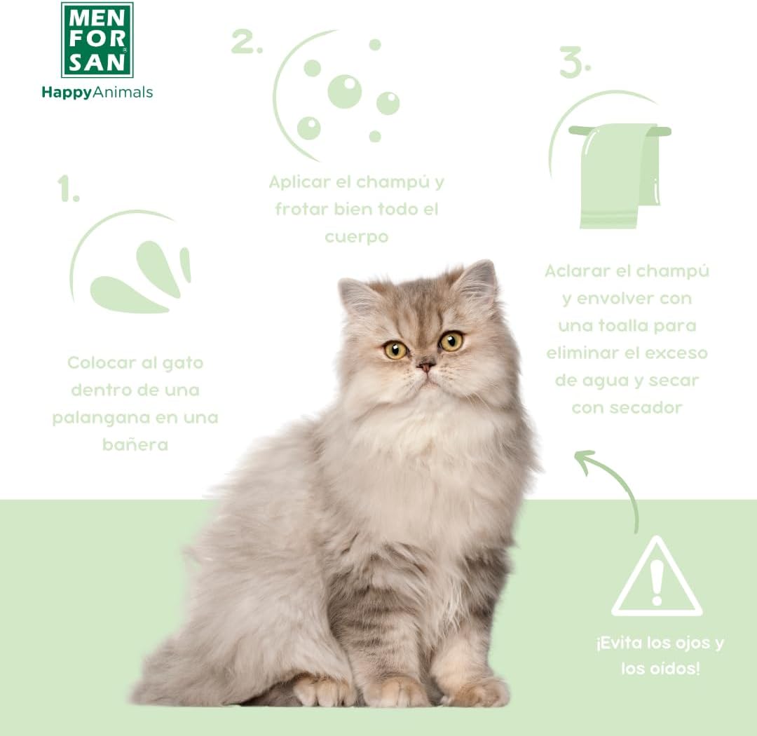 Detalle 2 de Menforsan Shampoo Ecologico Molto Delicato per Gatti e Gattini 300 Ml