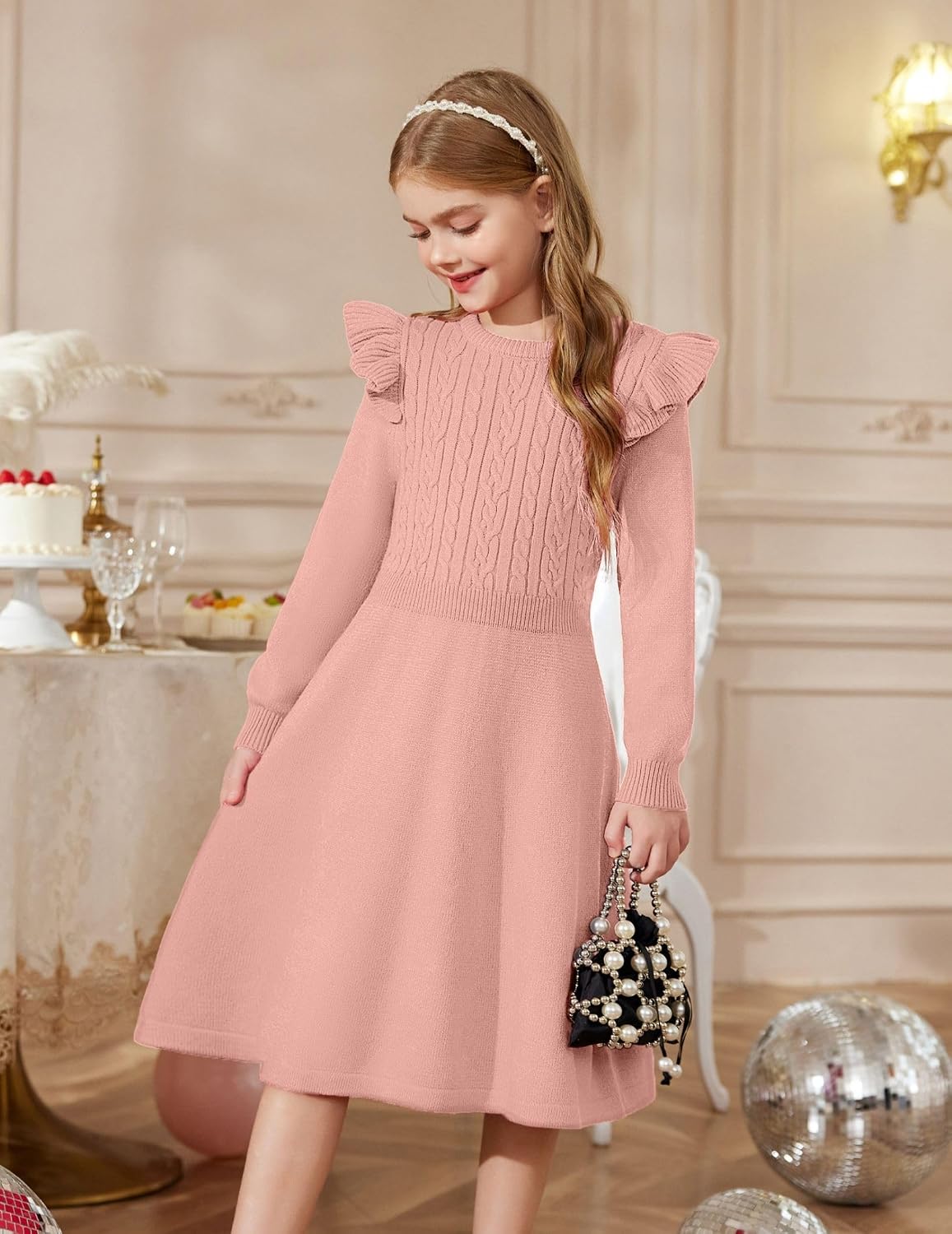 Thumbnail 3 de Robe pull fille tricotée A-ligne