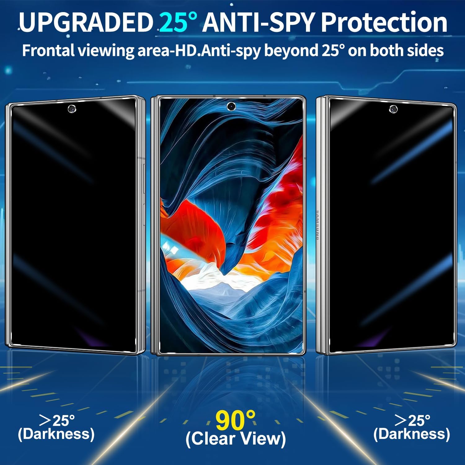Detalle de Arshek Privacy Screen Protector for Galaxy Z Fold 8, 9H Tempered Glass