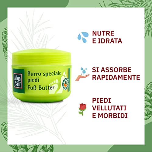 Detalle de Allga San Burro Speciale Piedi 200 ml: crema per piedi secchi e screpolati con burro di karité e cacao