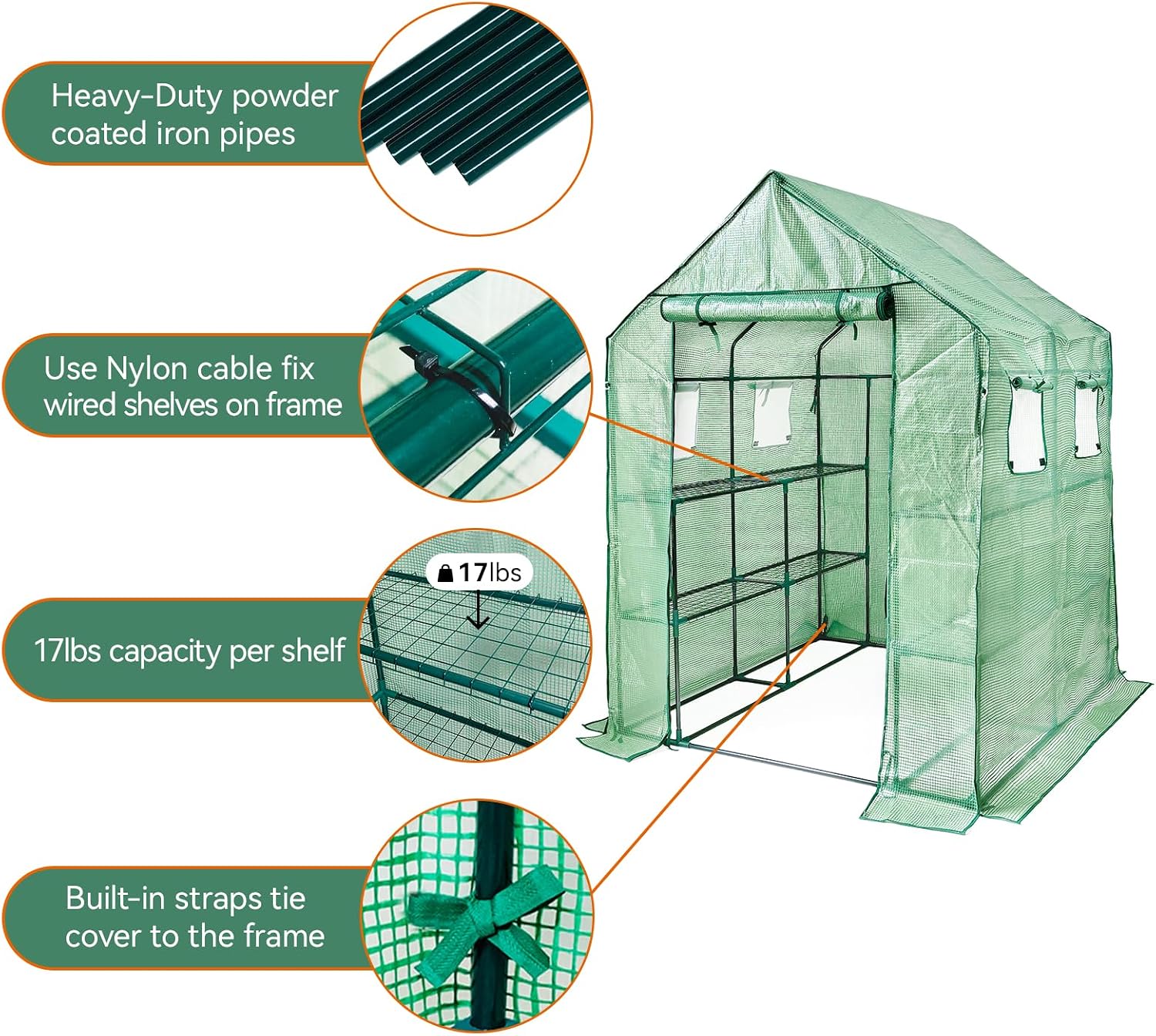Thumbnail 5 de Grandhom Walk In Greenhouse 143x143x195cm