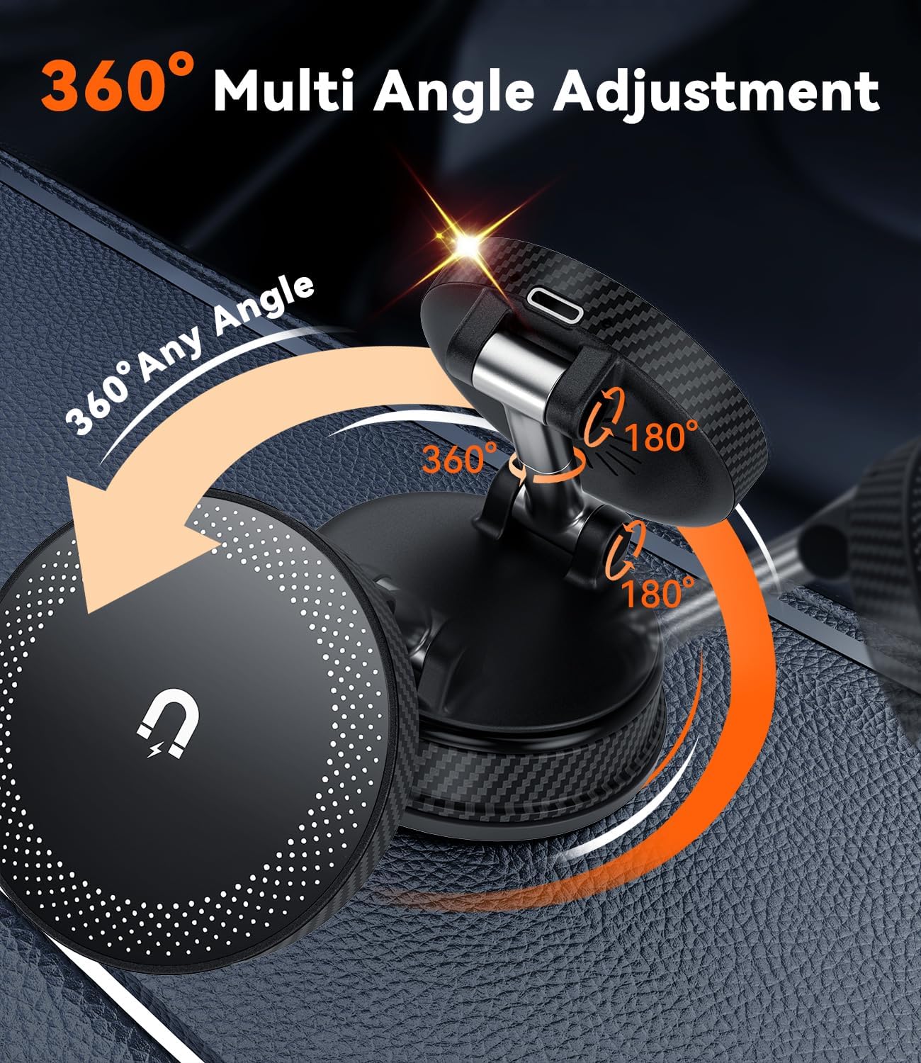 Thumbnail 4 de ALAFLY 15W Fast Charging Car Phone Holder with Strong Magnetic & Upgraded Vacuum Suction