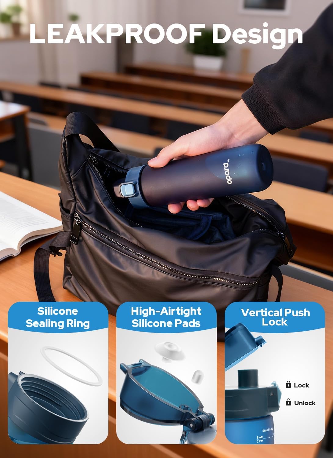 Thumbnail 4 de Opard Zip 600ml reusable water bottle