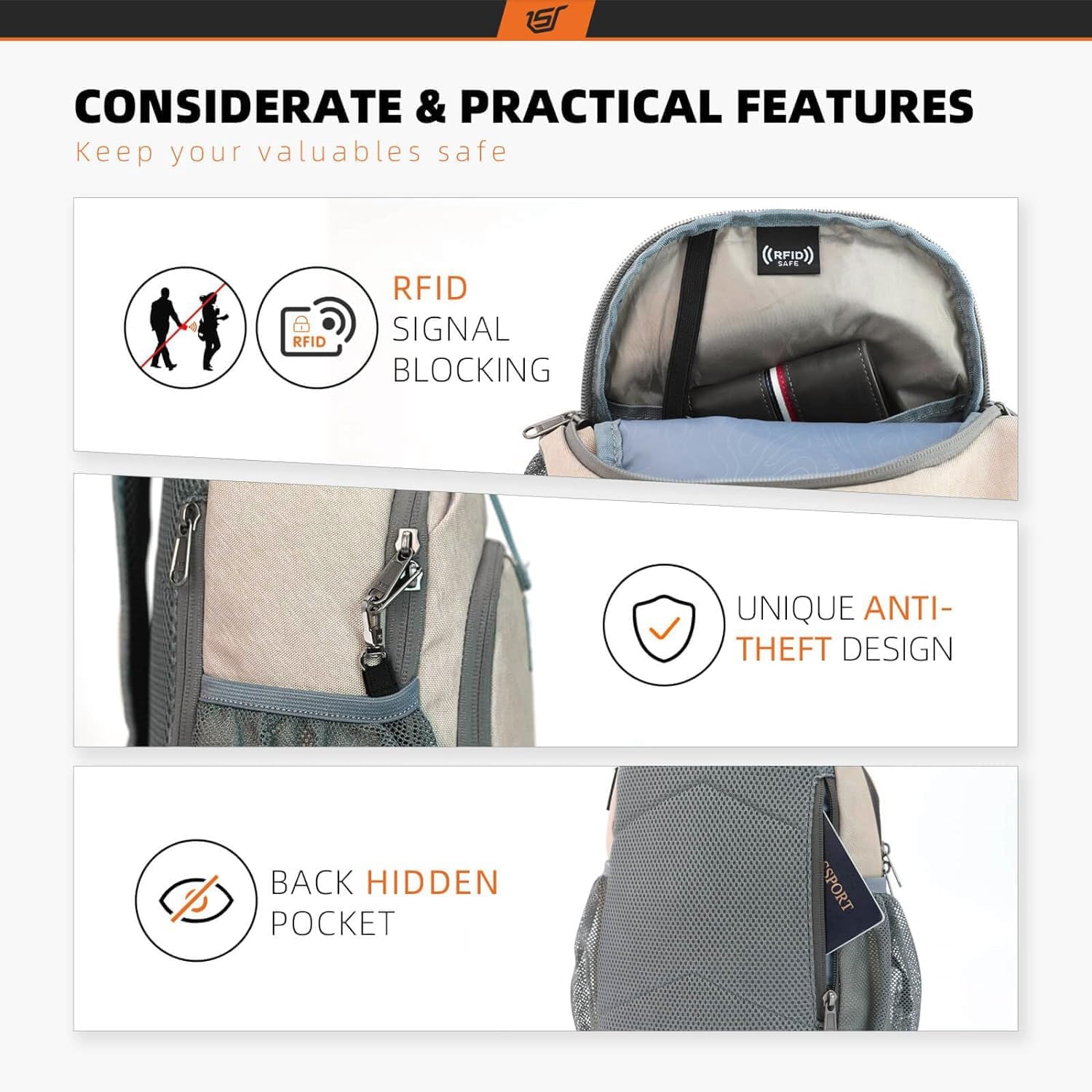 Detalle de SKYSPER Sling Bag 7L crossbody daypack