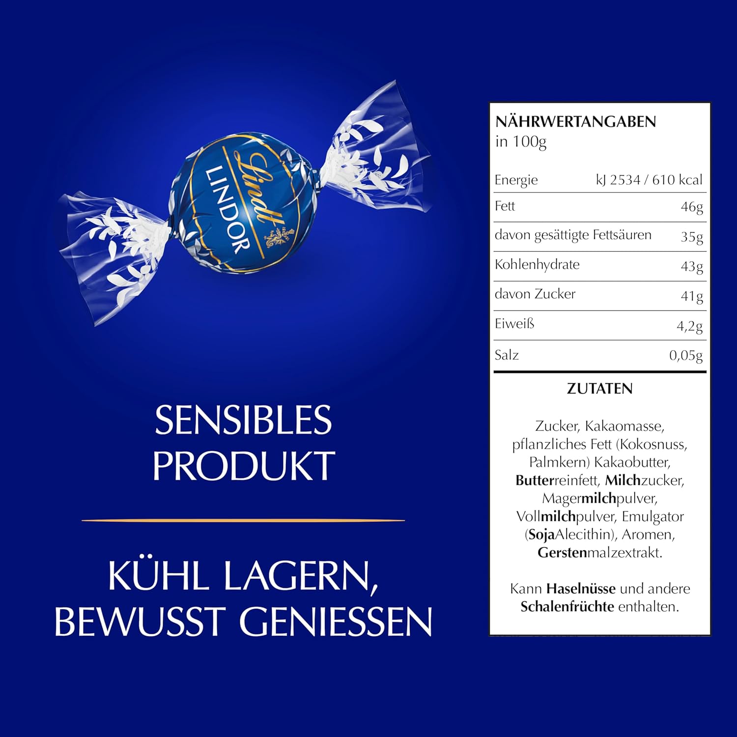 Detalle 2 de Lindt LINDOR Schokoladen Kugeln feinherb 1 kg
