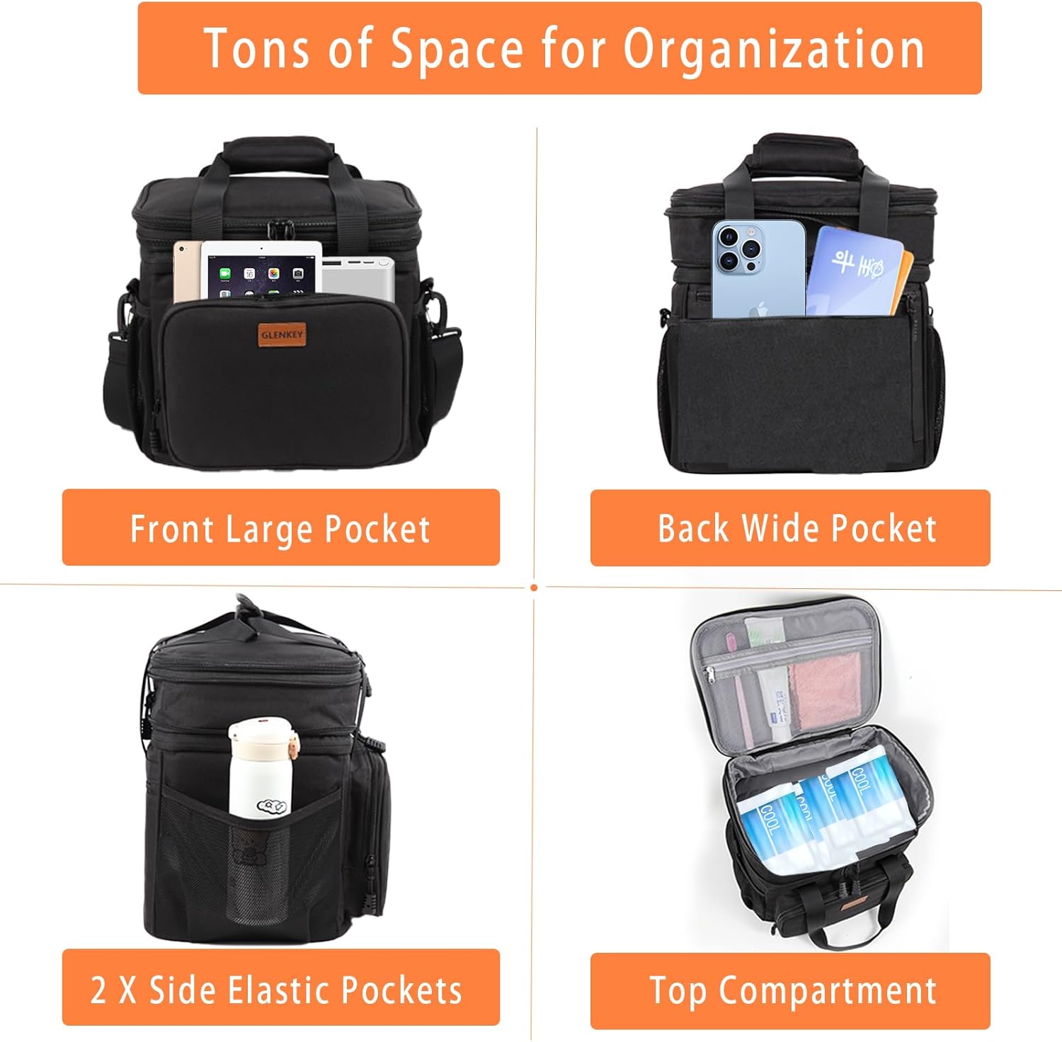 Thumbnail 2 de GLENKEY Expandable Insulated Lunch Box 20-can