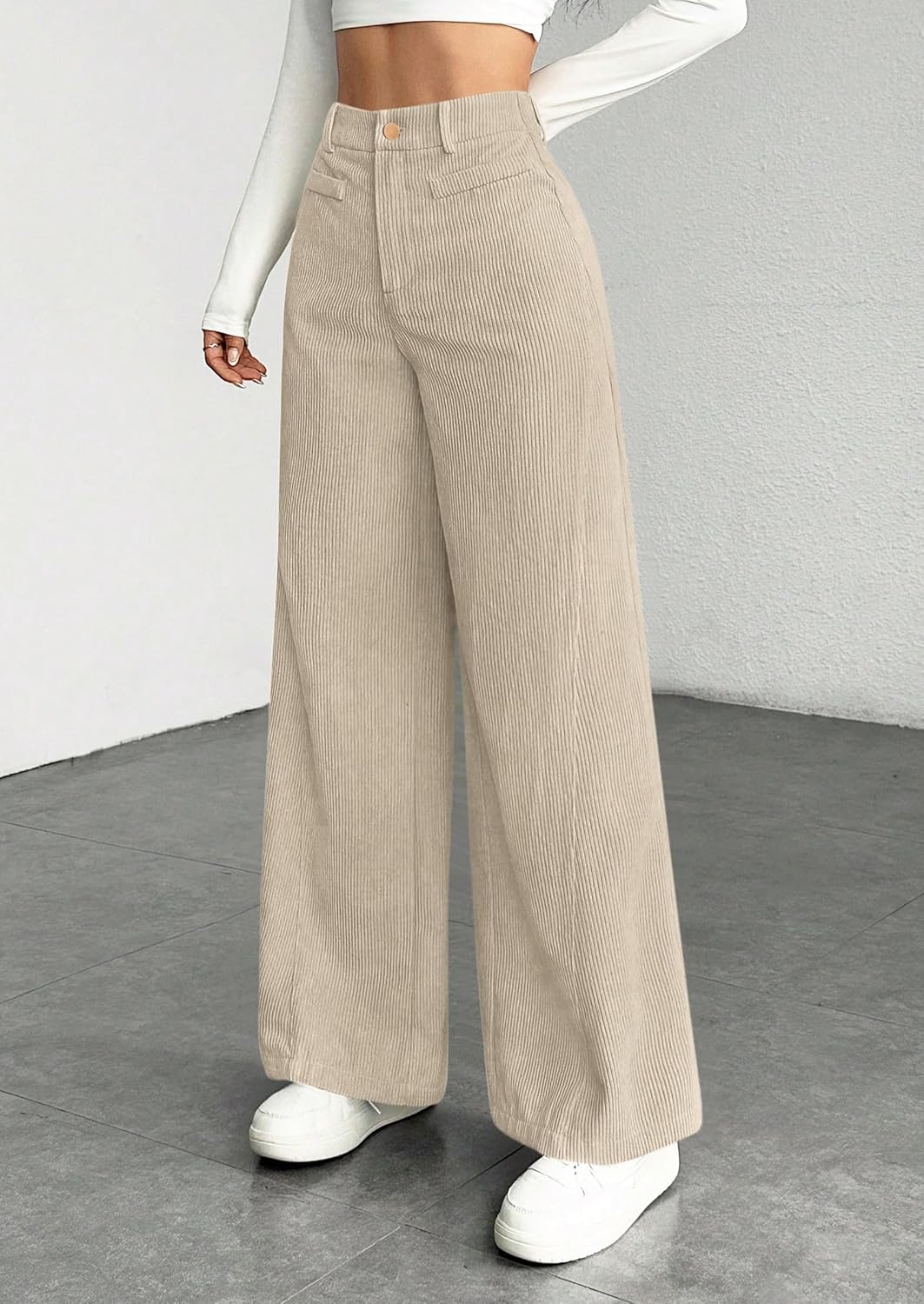 Detalle de PRETTYGARDEN Women's Corduroy Pants, 100% Polyester
