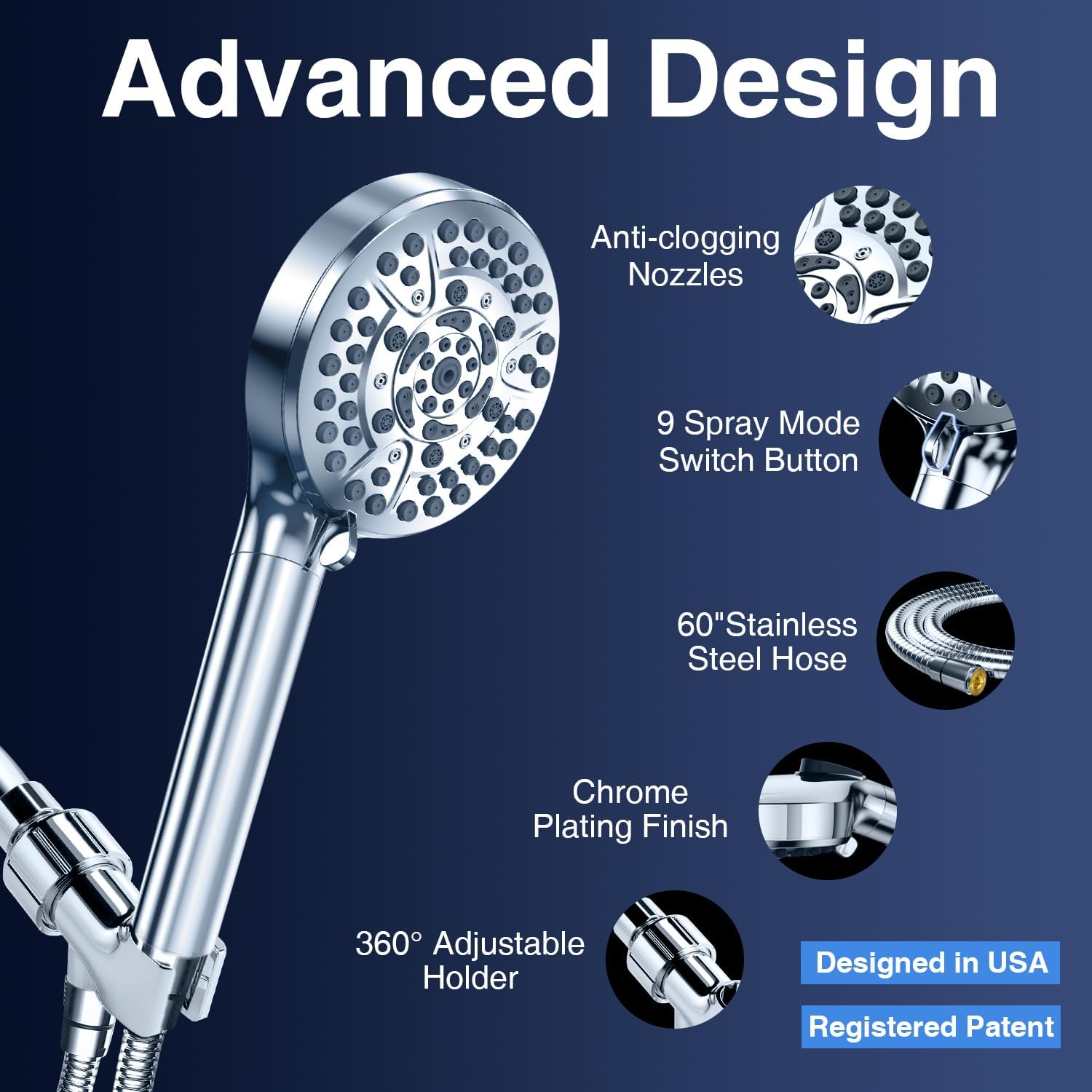 Thumbnail 6 de PALAS S100 Filtered Handheld Shower Head, 10 Spray Modes and Power Wash