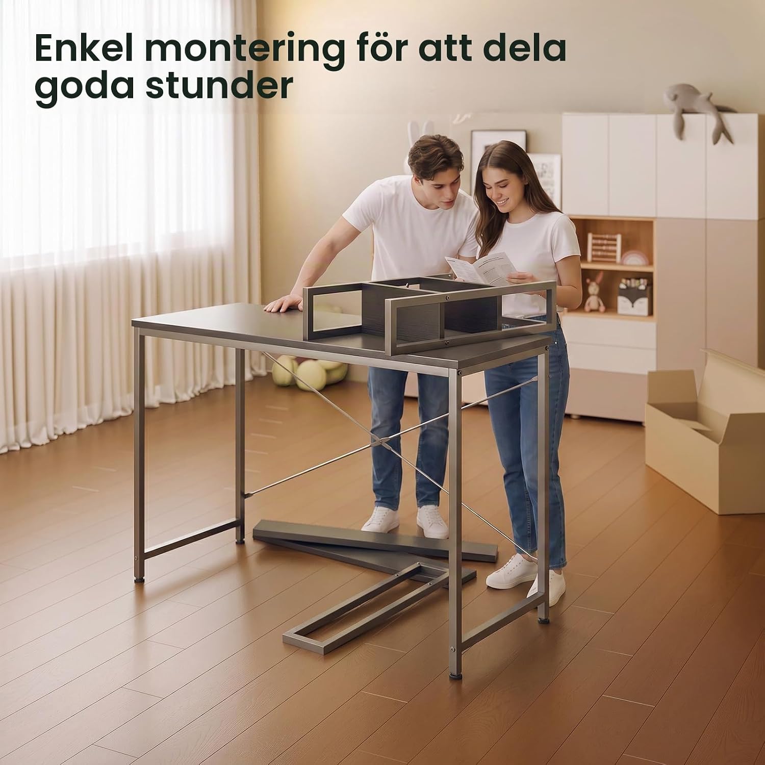 Thumbnail 6 de Coleshome XDL-JJSCJ-11 skrivbord med hyllor, 100 × 40 cm, svart metall