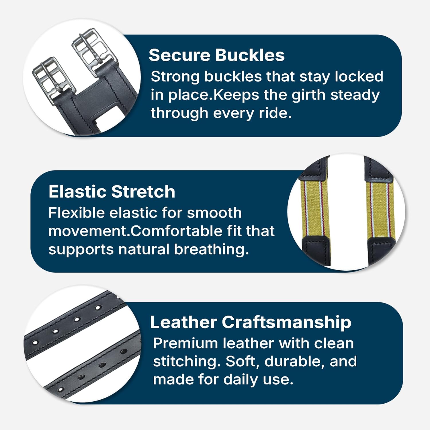 Detalle de SIE Leather Elastic Girth Extension/Extenders