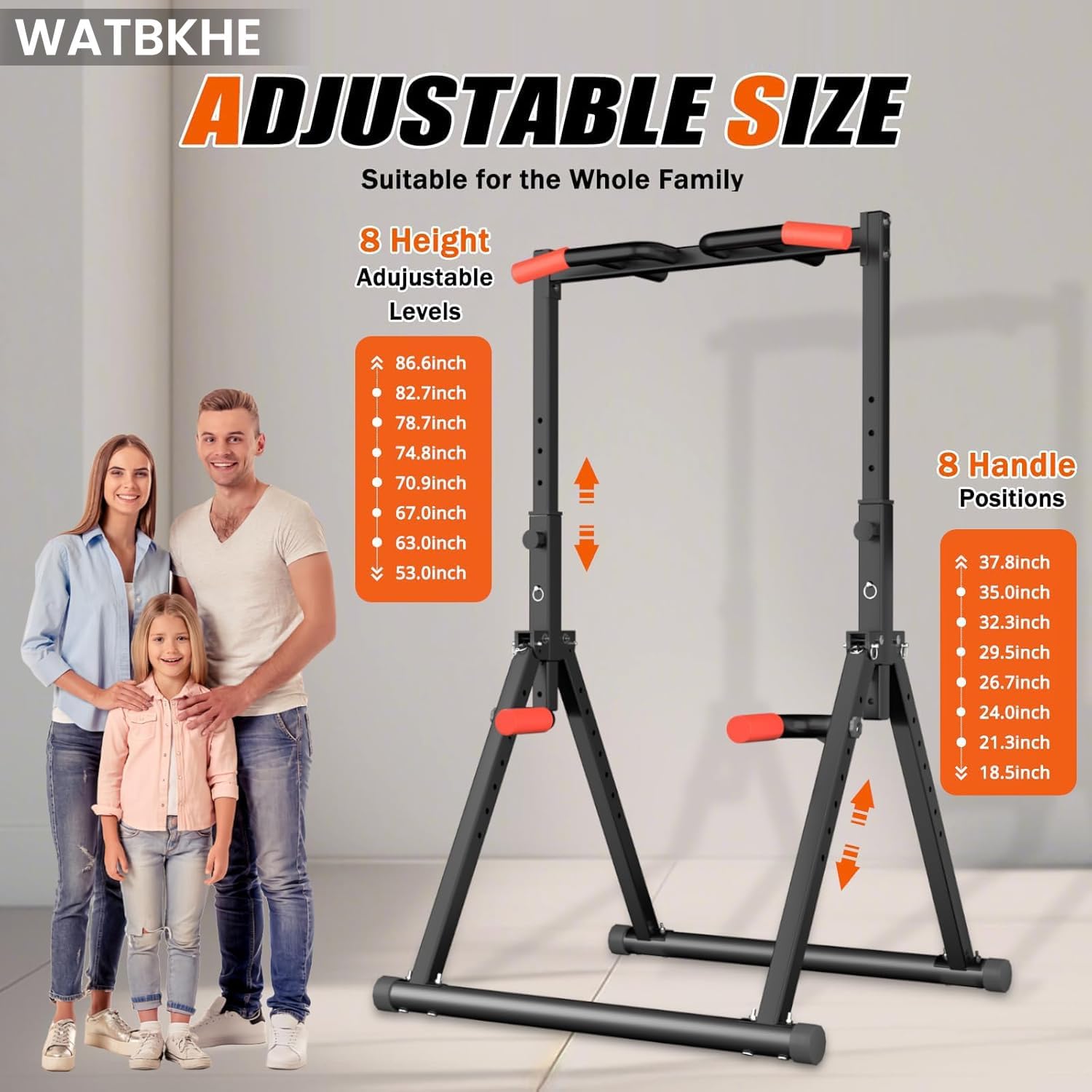 Thumbnail 1 de WATBKHE Power Tower Pull Up Dip Station Foldable: Multi-Function Home Gym