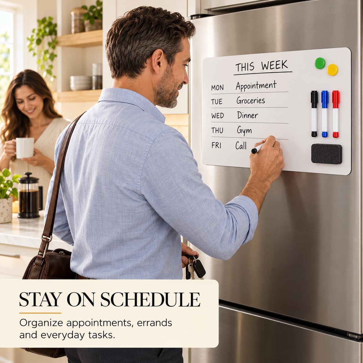 Detalle 1 de Babenoun Magnetic Dry-Erase Board Contact Paper, 30" x 40", Cut-to-Size